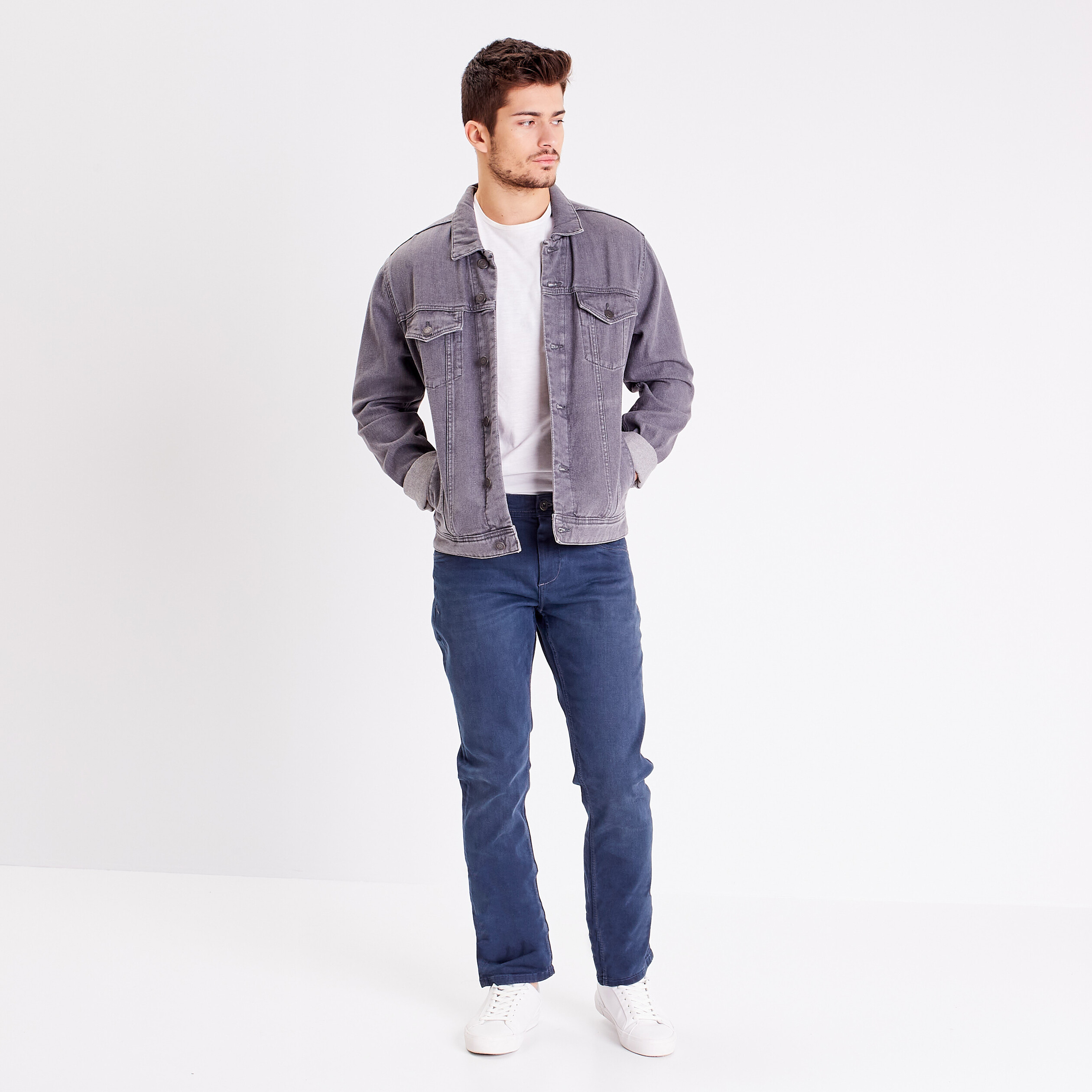 Jeans straight taille standard denim stone homme