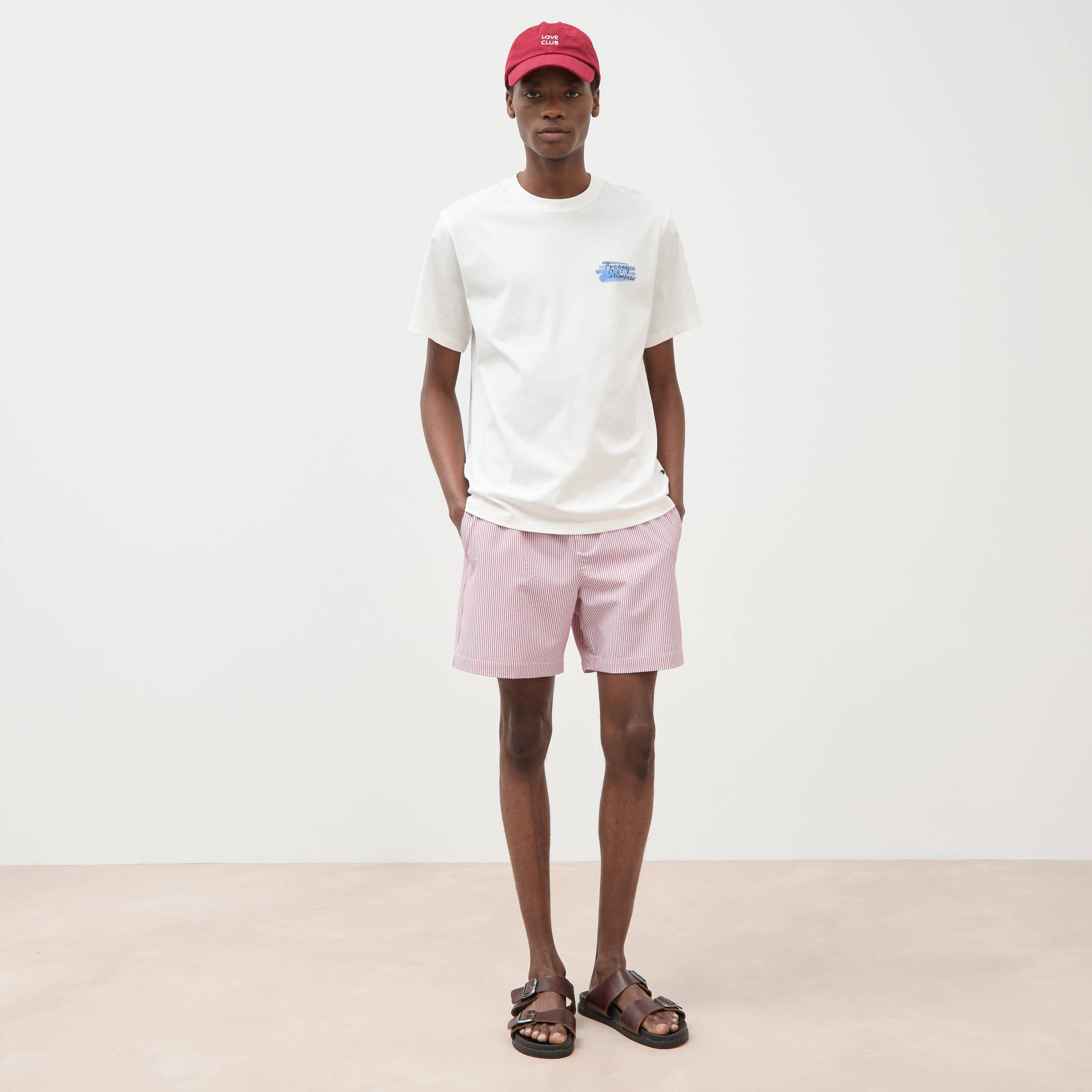 T-shirt en coton ecru homme