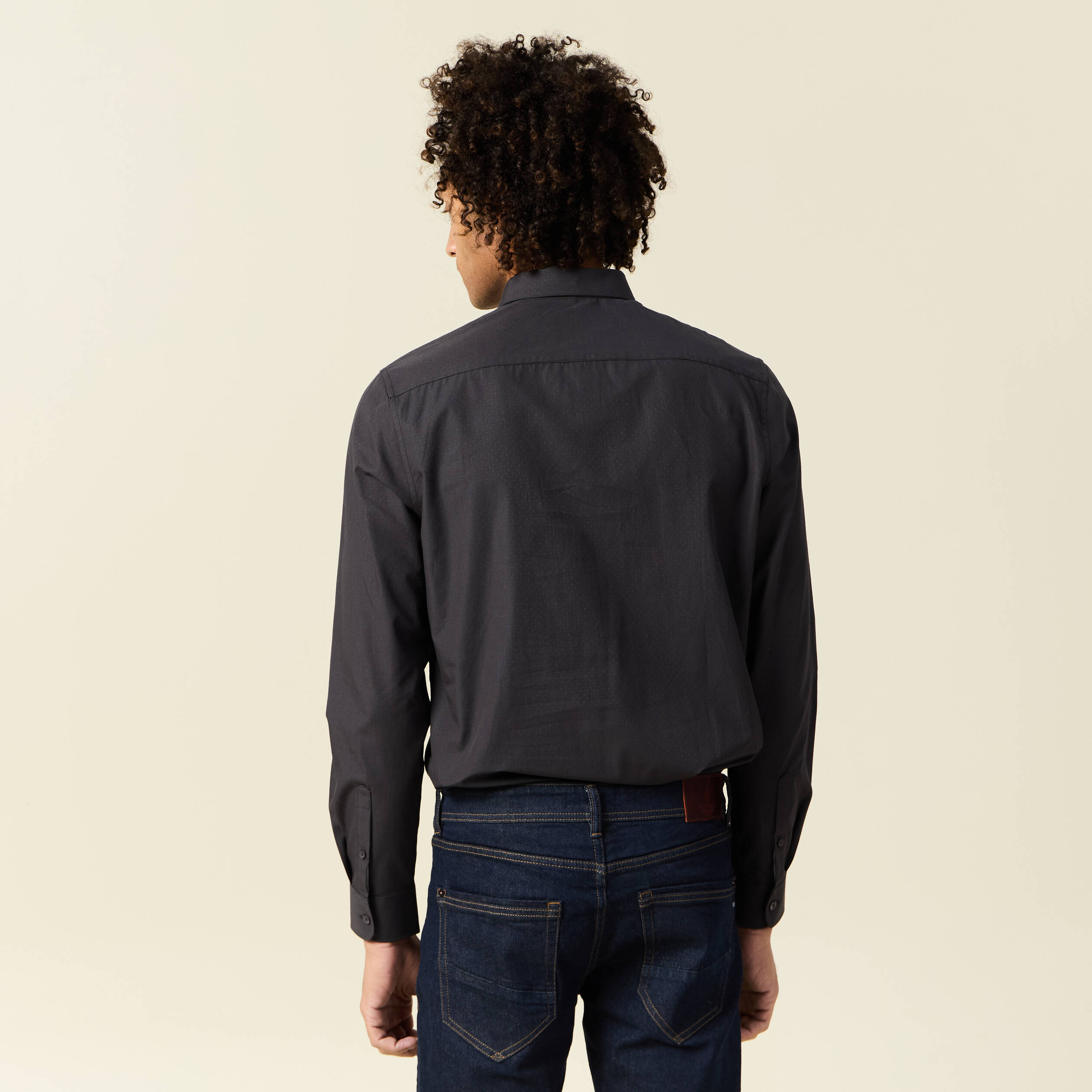 chemise manches longues gris fonce homme Chemise manches longues gris foncé homme
