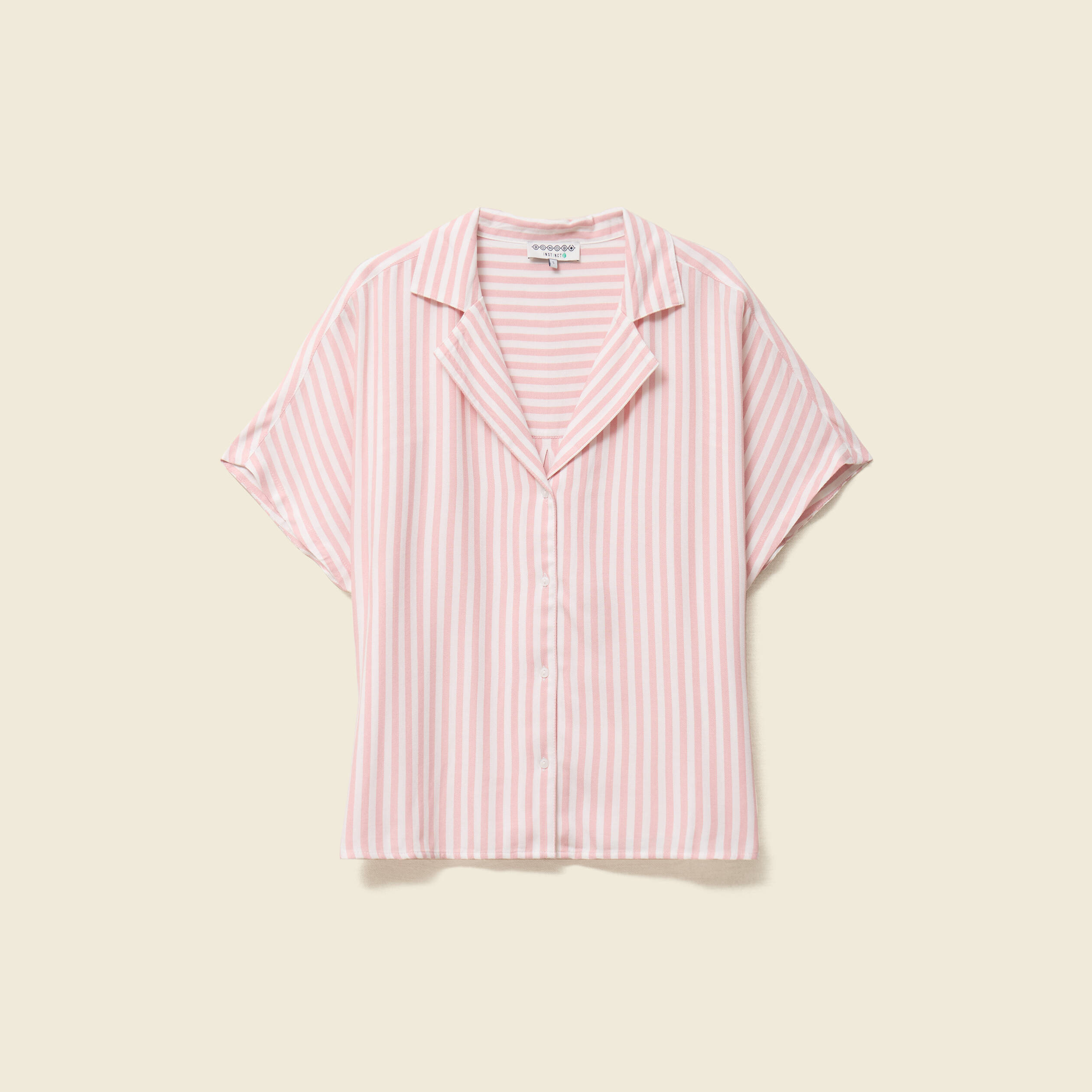 Chemise manches 3/4 rose pastel femme