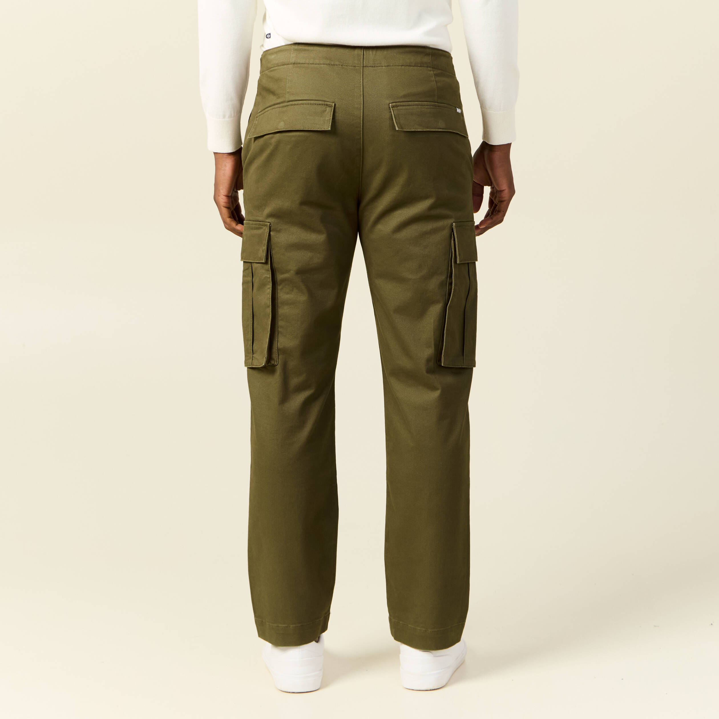 pantalon cargo poches cotes vert kaki homme Pantalon cargo poches côtés vert kaki homme