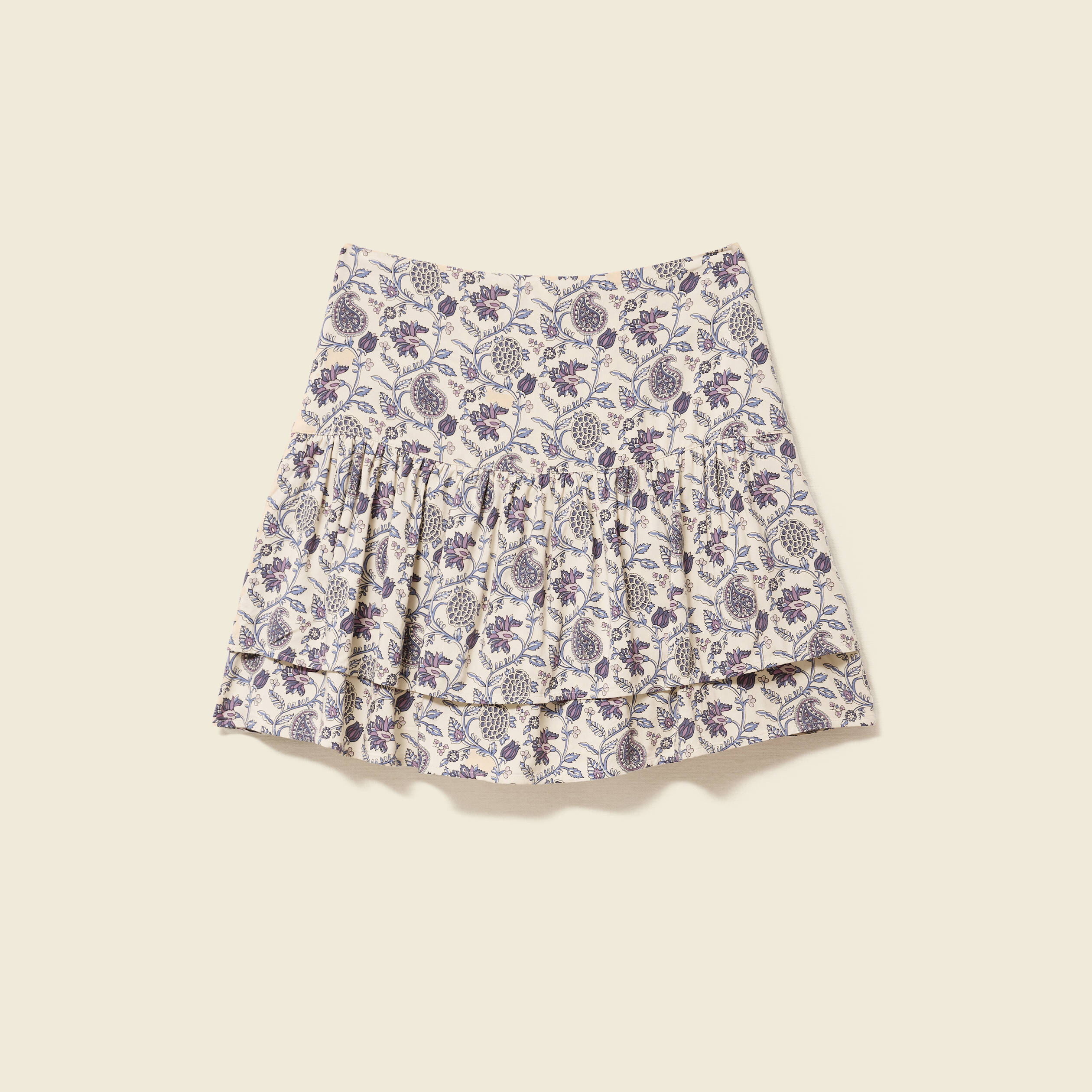 jupe longue imprimee bleu femme Jupe longue imprimée bleu femme