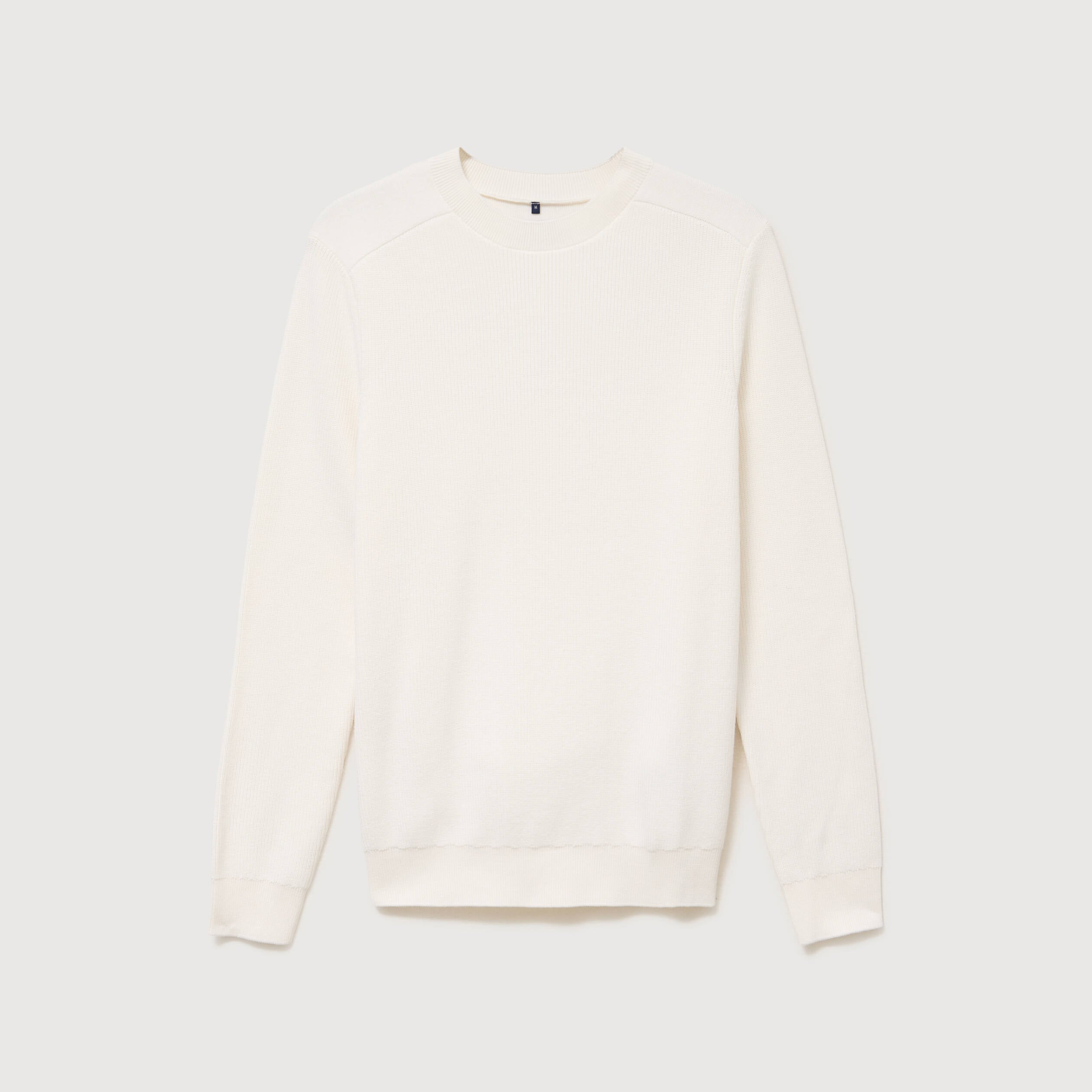 Pull manches longues col rond ecru homme