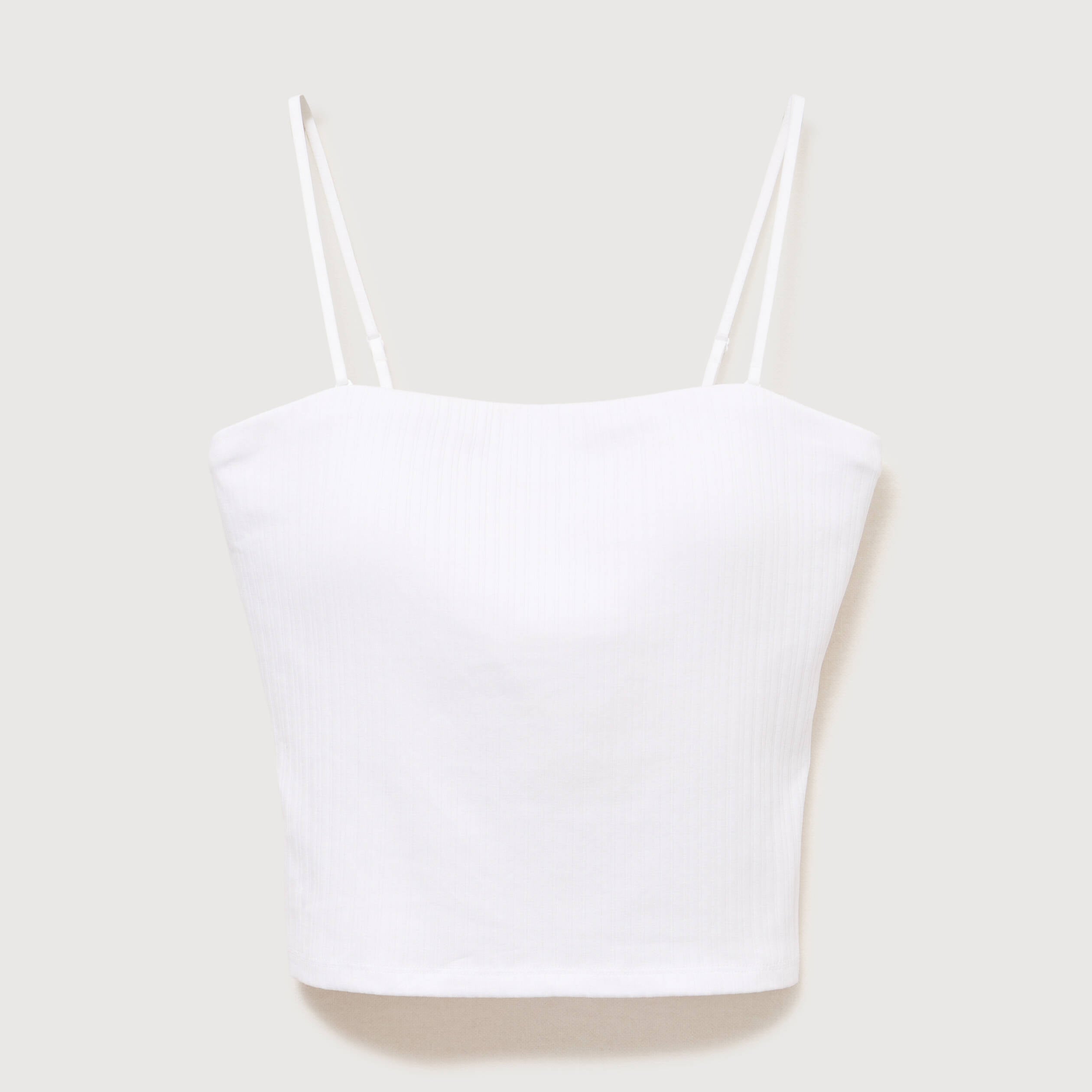 D&eacute;bardeur ajust&eacute; cropped d&eacute;collet&eacute; blanc femme