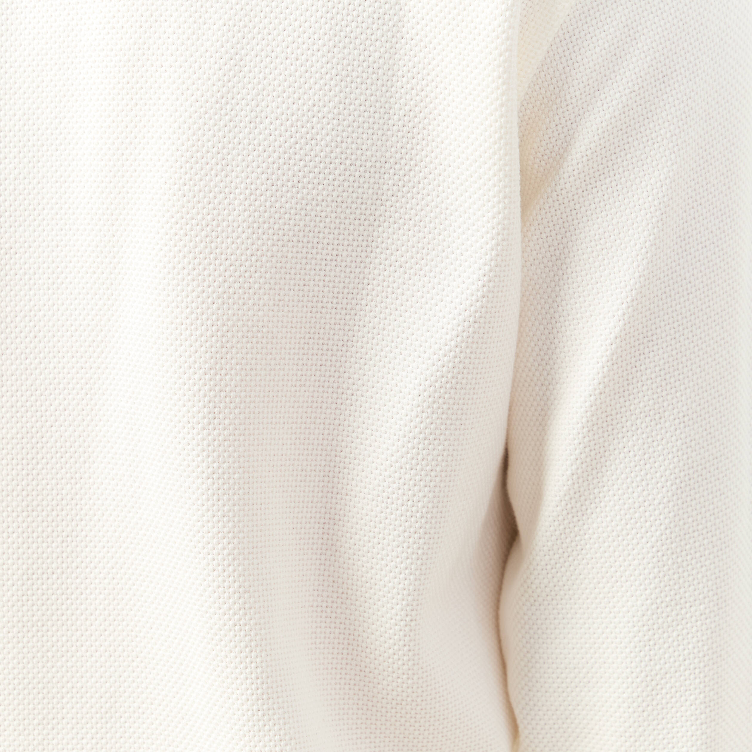 Polo manches longues en coton ecru homme