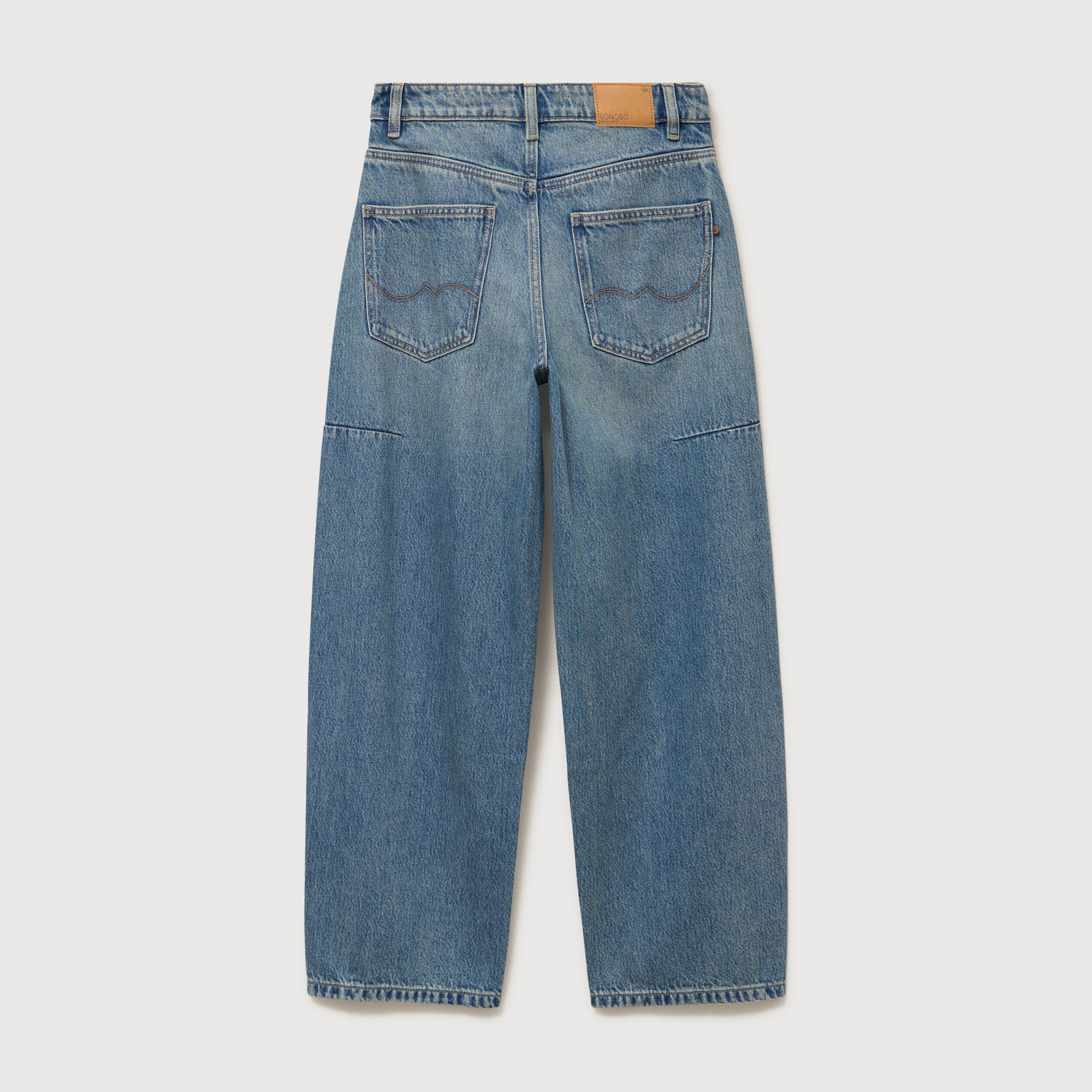 Jeans barrel taille standard bleu femme