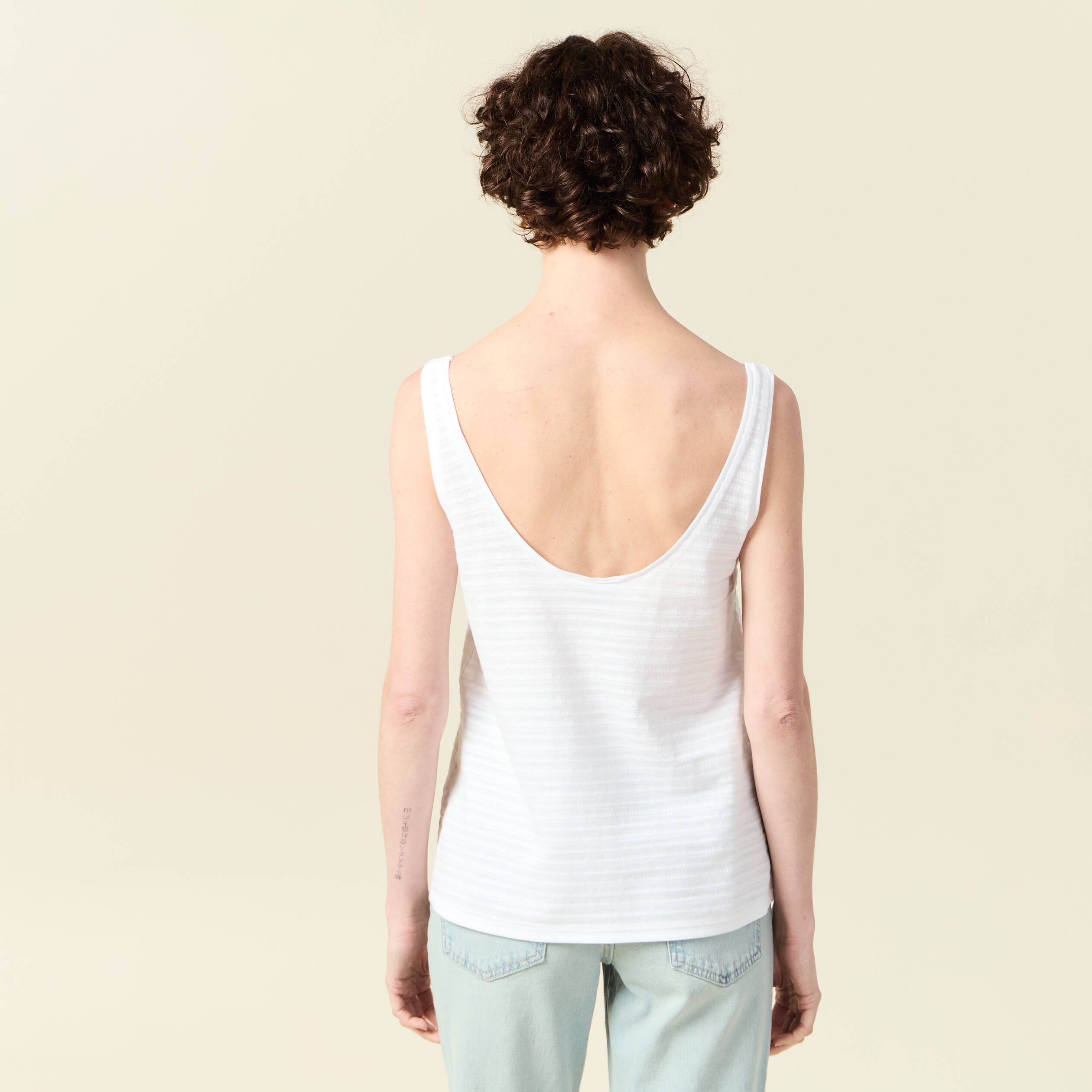 debardeur sans manches blanc femme Débardeur sans manches blanc femme