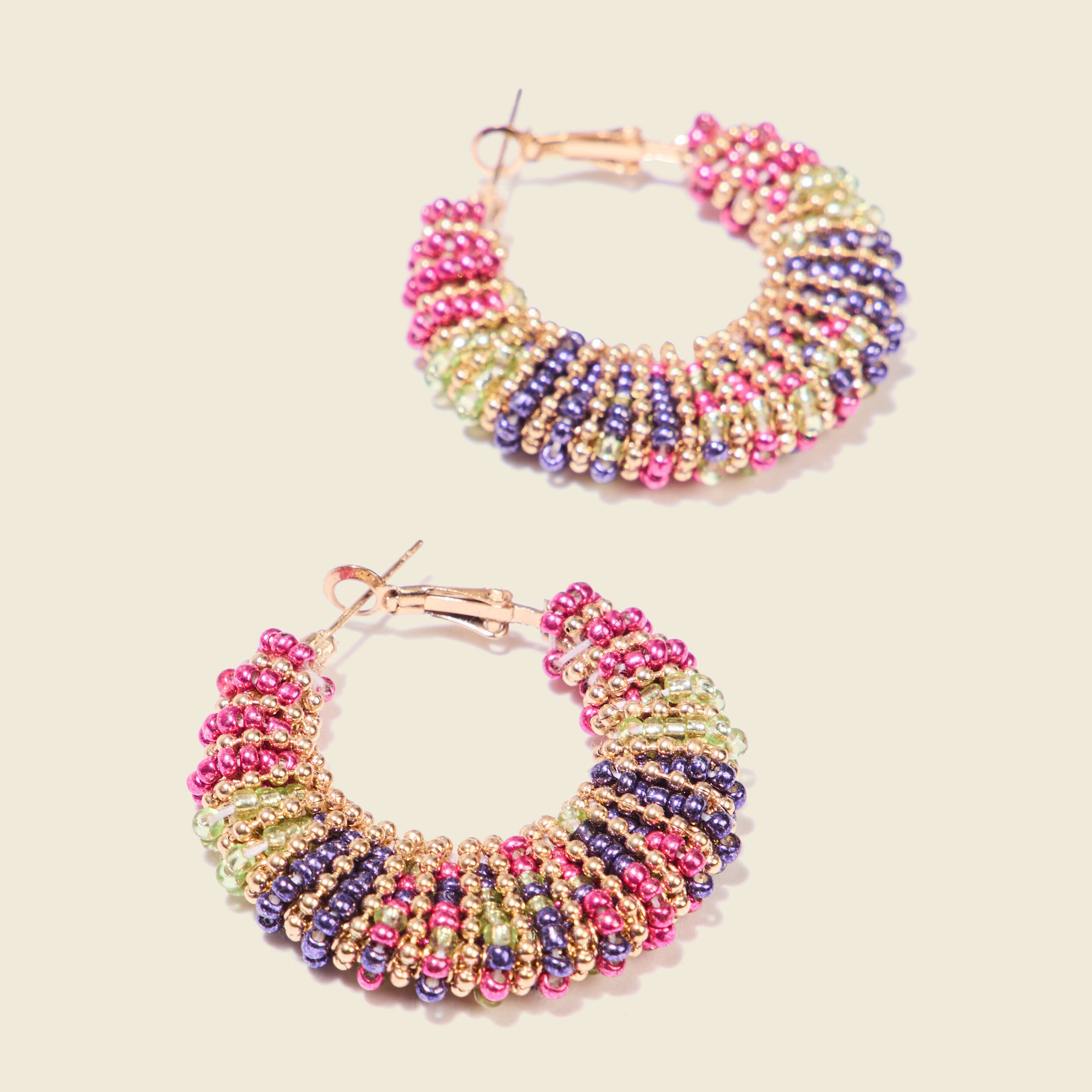 boucles doreilles creoles multicolore femme Boucles d'oreilles créoles multicolore femme