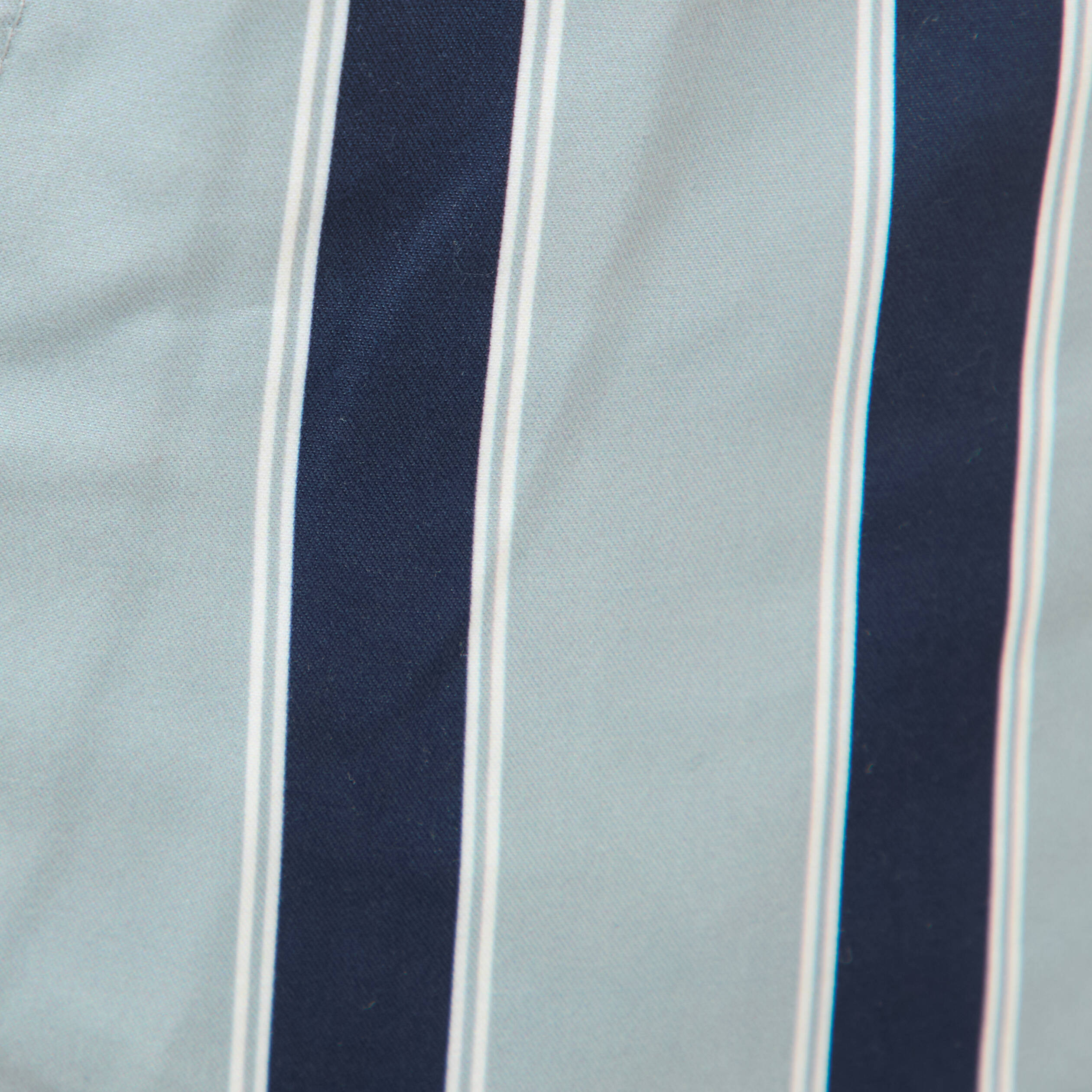 Maillot de bain ray&eacute; doubl&eacute; bleu gris homme