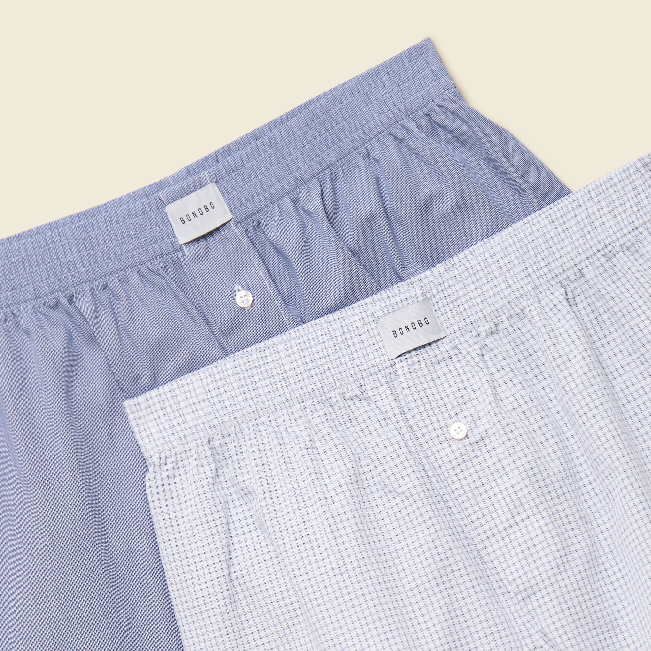 Lot de 2 cale&ccedil;ons en coton bleu marine homme