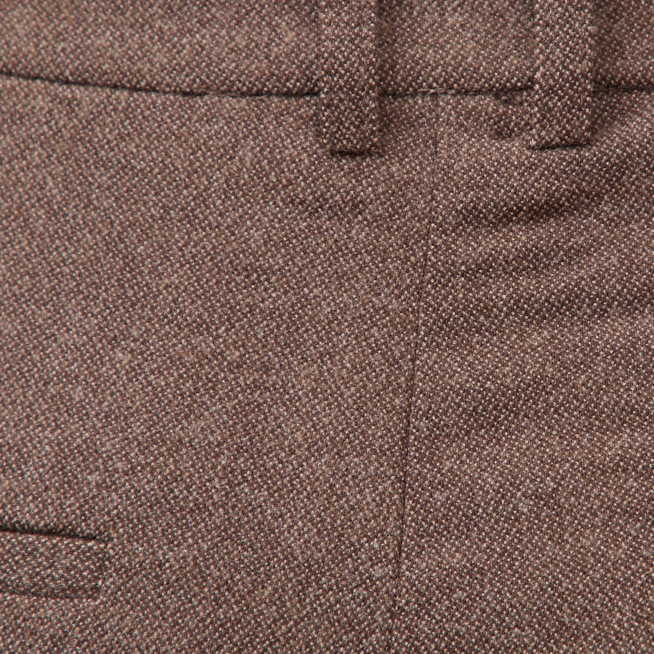 Pantalon large taille standard marron fonc&eacute; femme