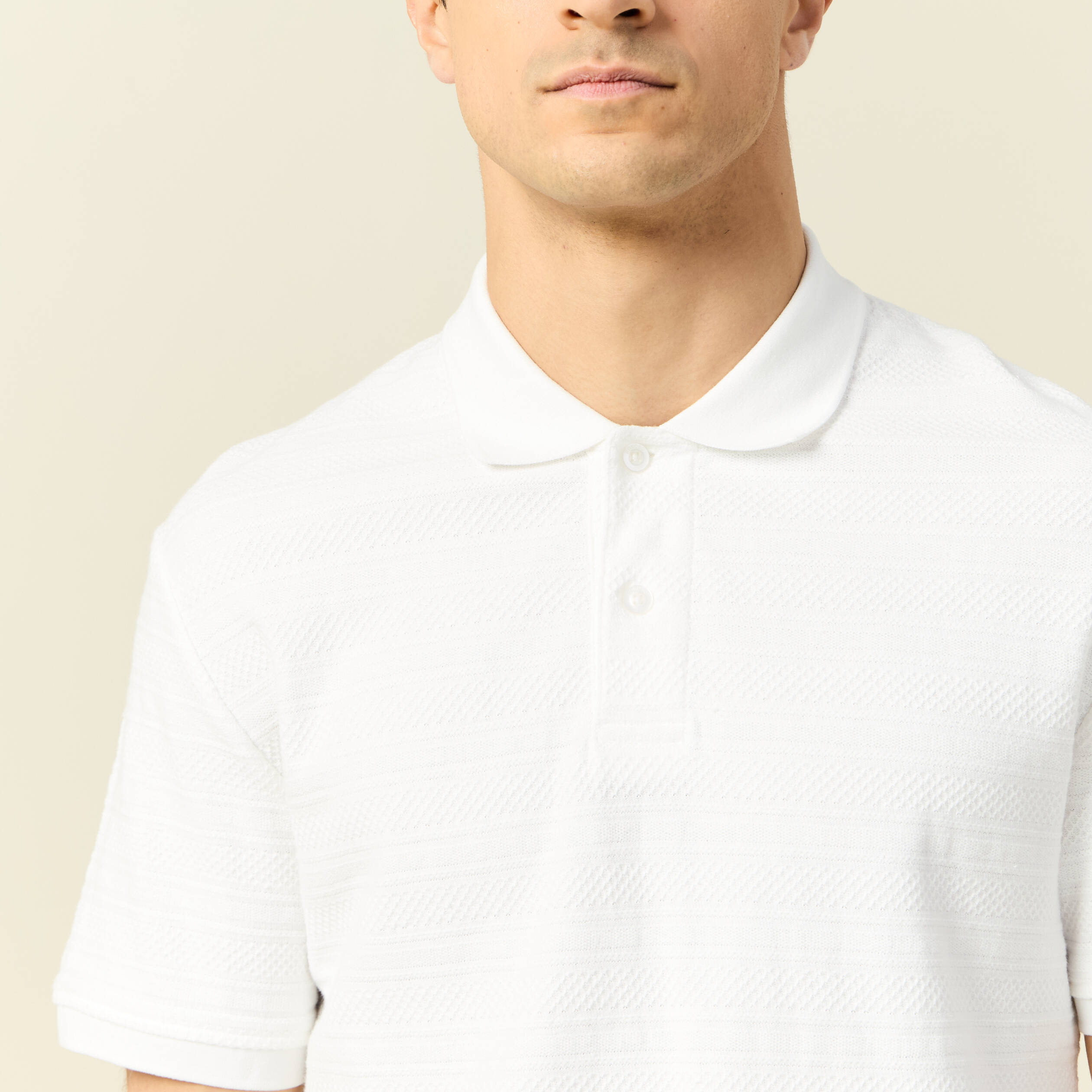 Polo manches courtes ecru homme
