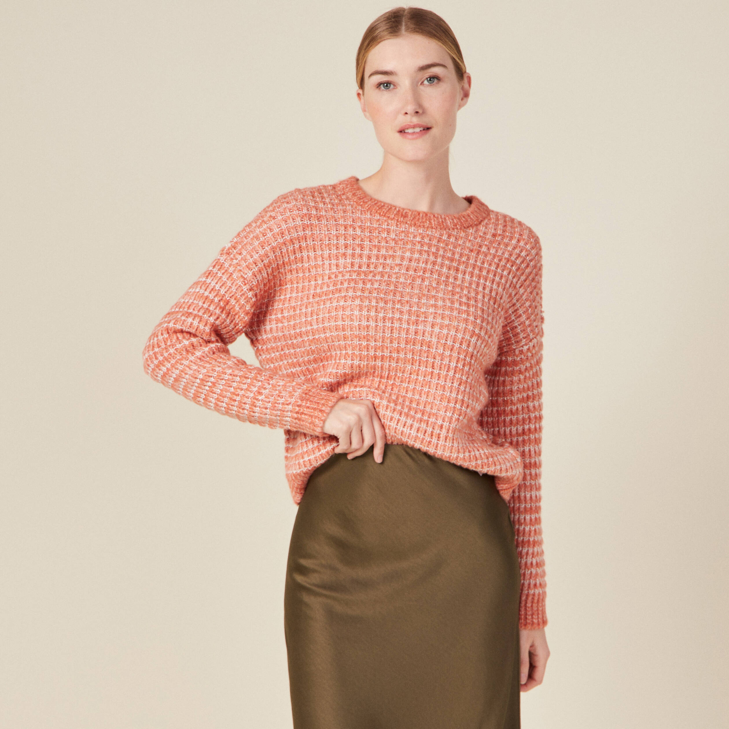 pull manches longues rouge clair femme Pull manches longues rouge clair femme