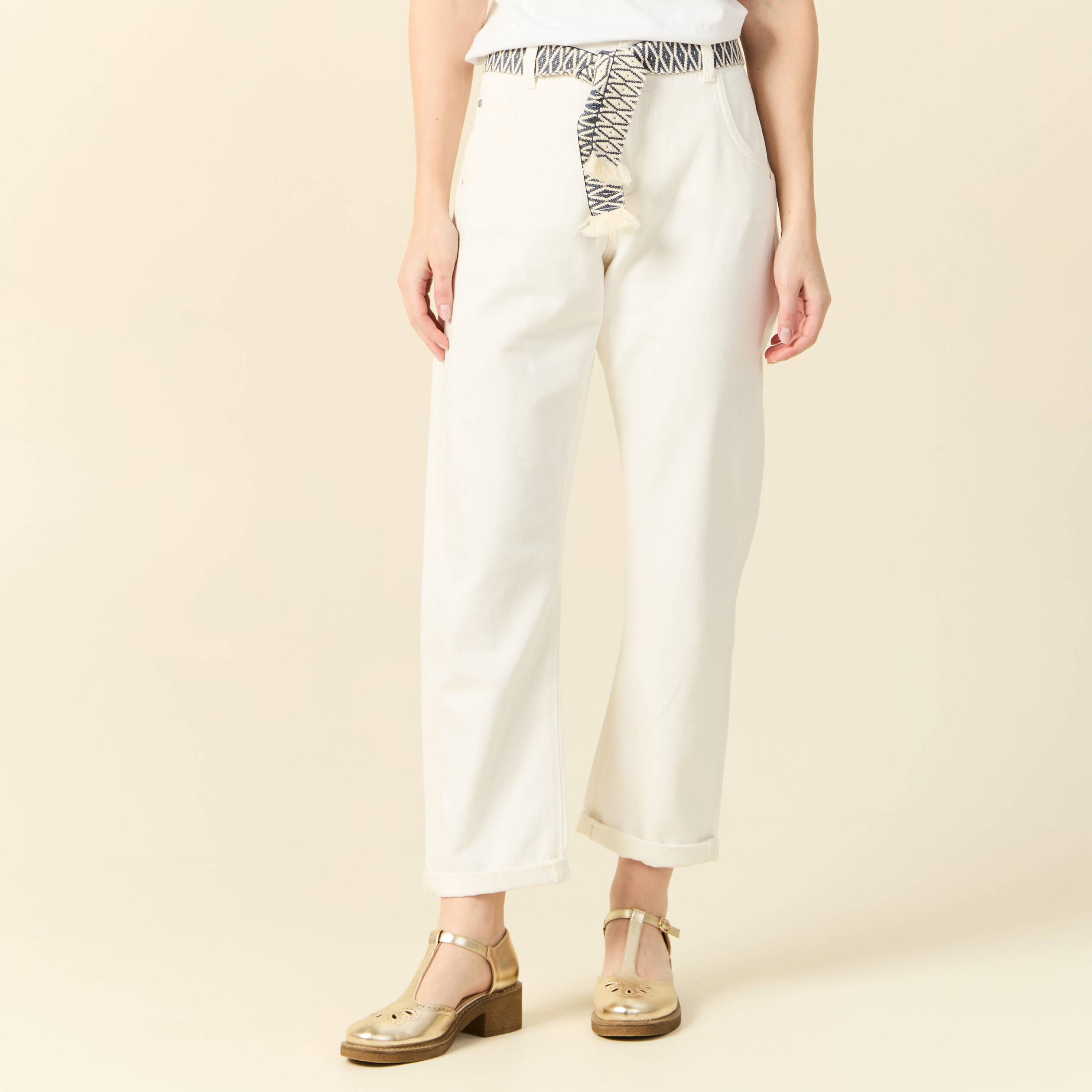 Jean boyfriend blanc femme 2025