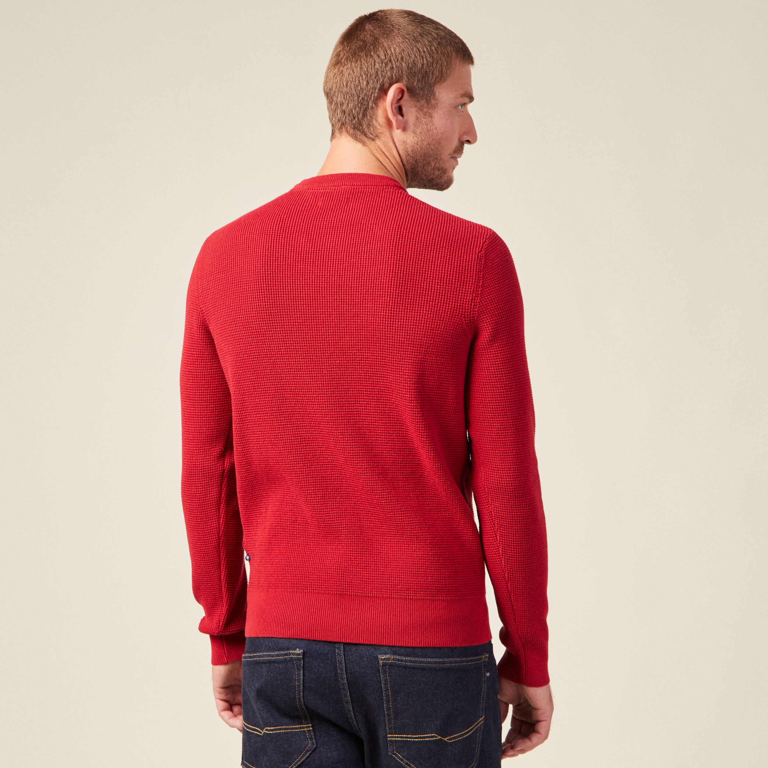 Pull manches longues rouge homme