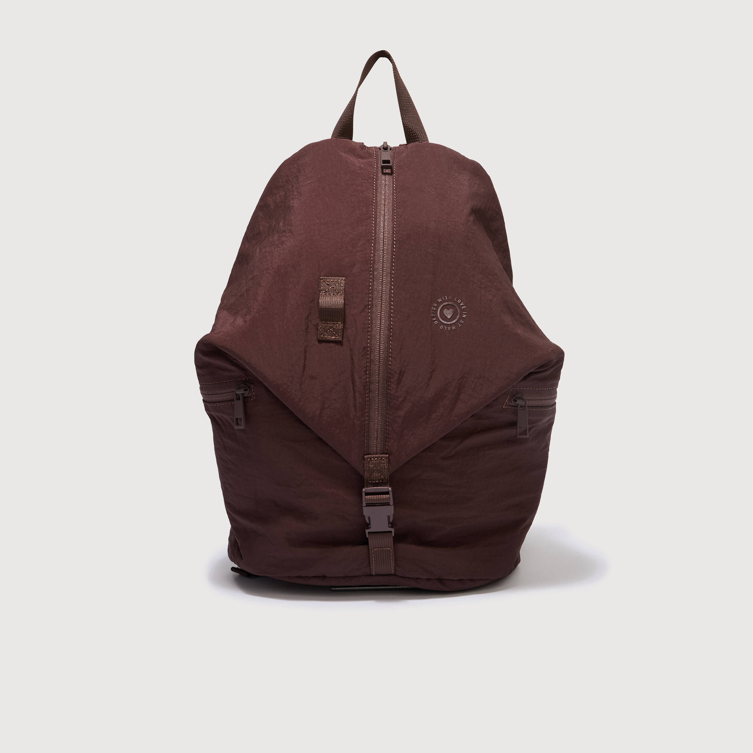 Sac &agrave; dos pliss&eacute; avec doublure bordeaux femme