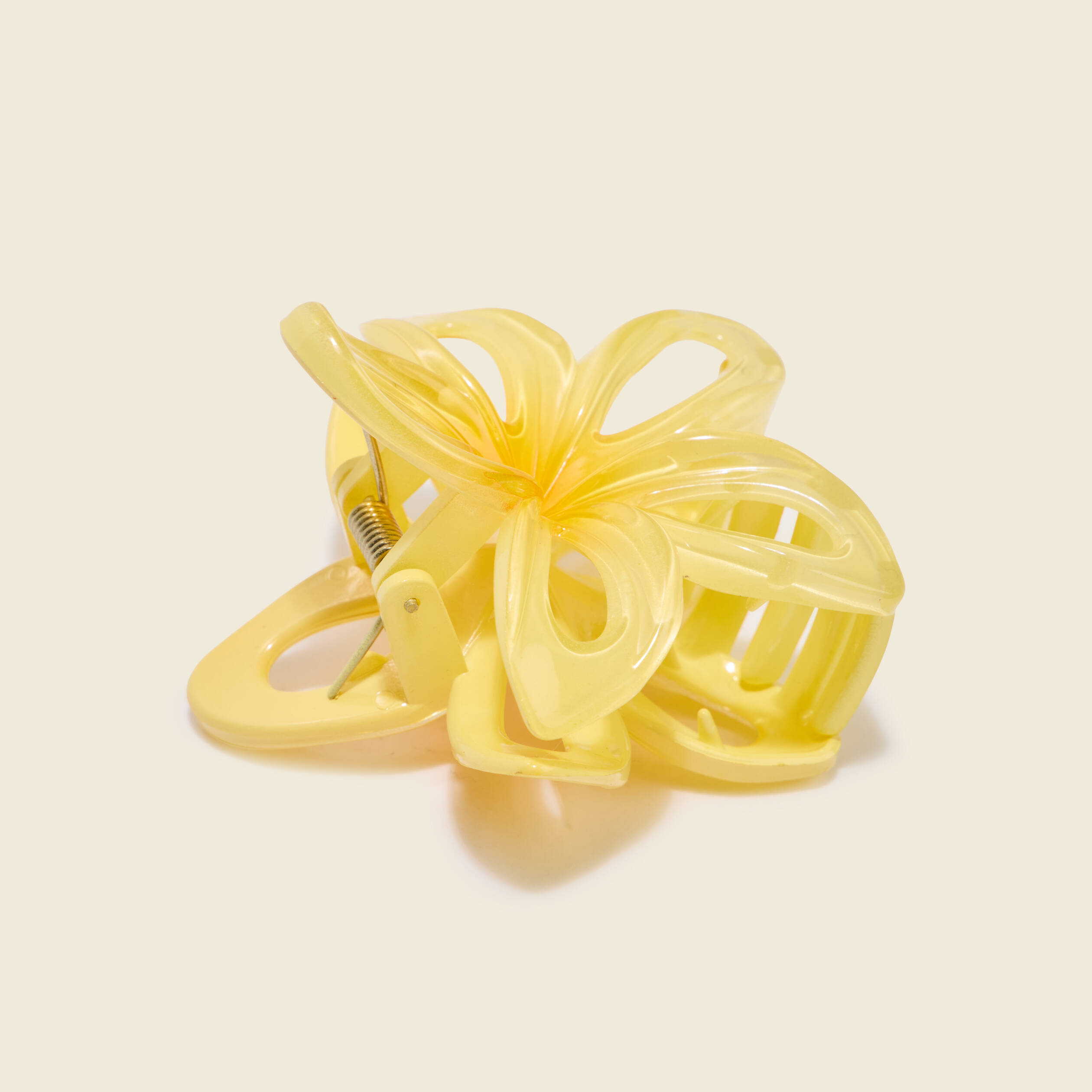 Pince &agrave; cheveux jaune pastel femme