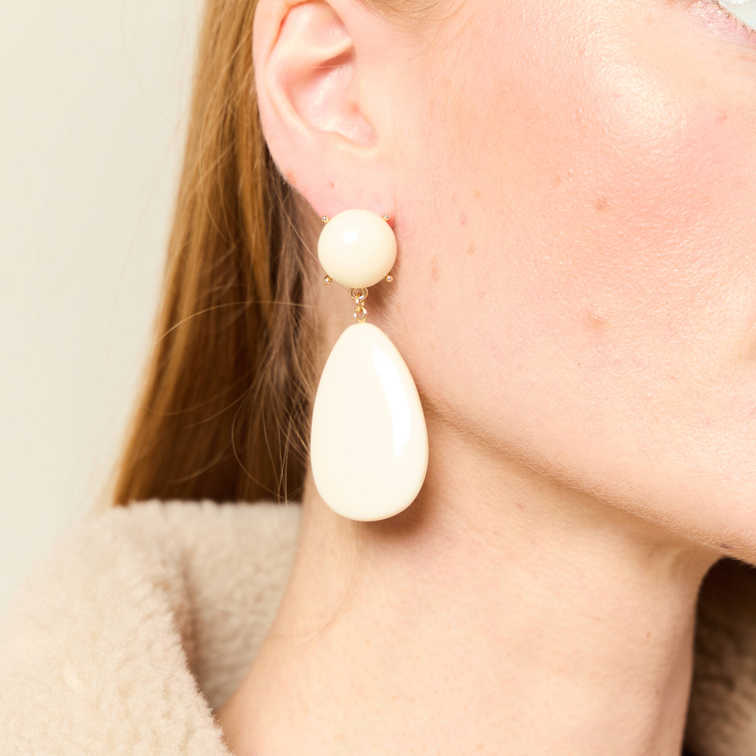 boucles doreilles creme femme Boucles d'oreilles creme femme