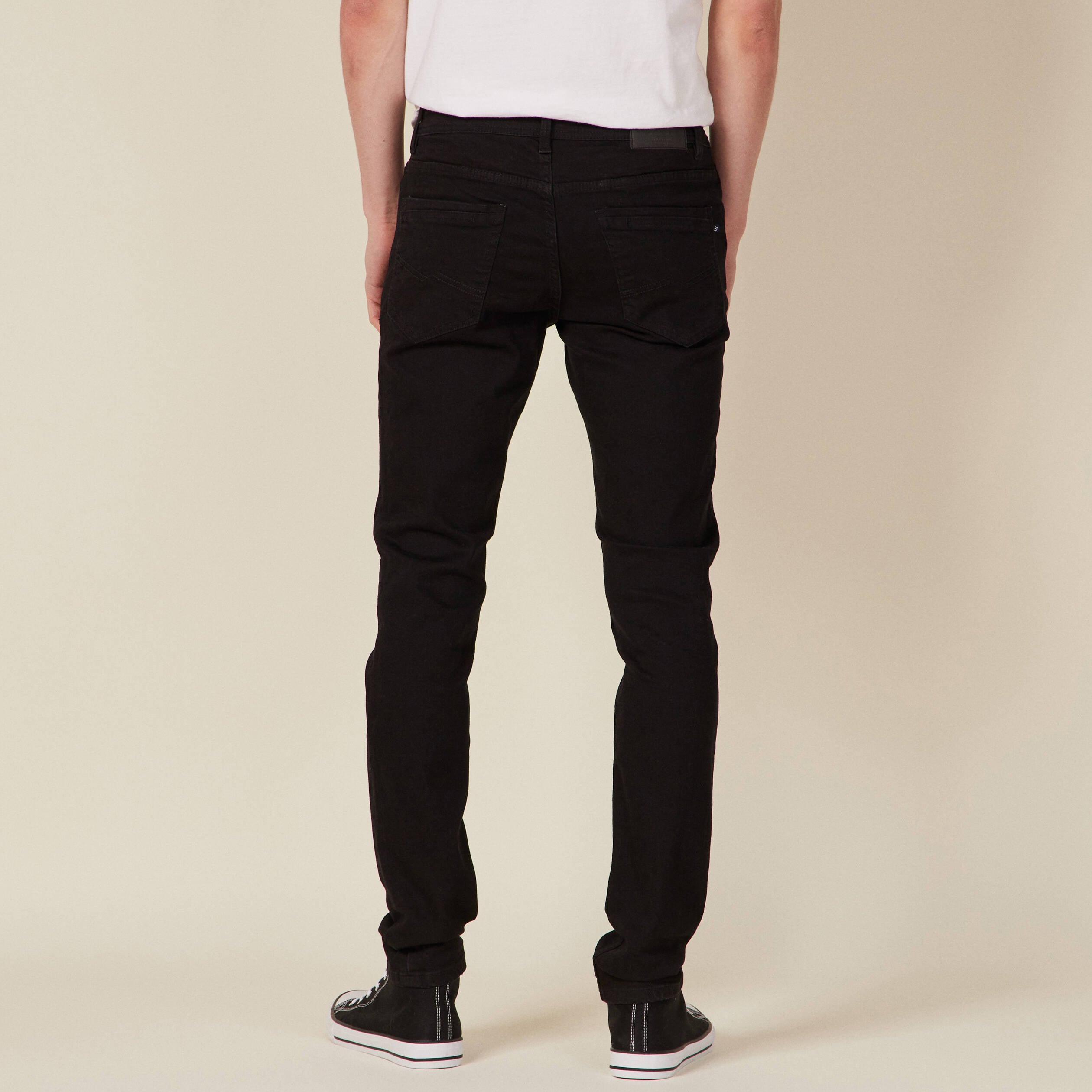 Jeans slim stretch longueur 34 denim noir homme