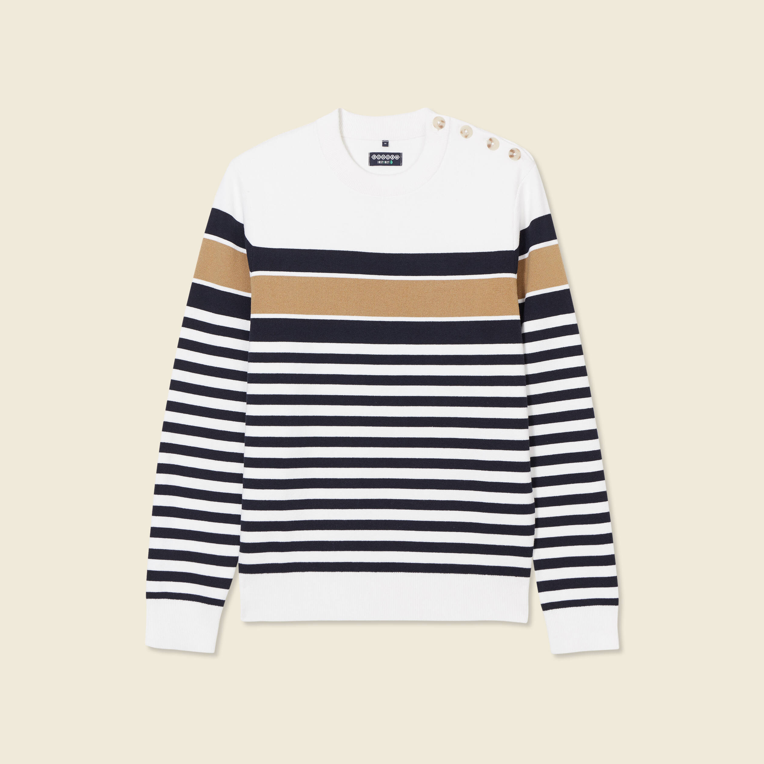 Pull éco-responsable ecru homme