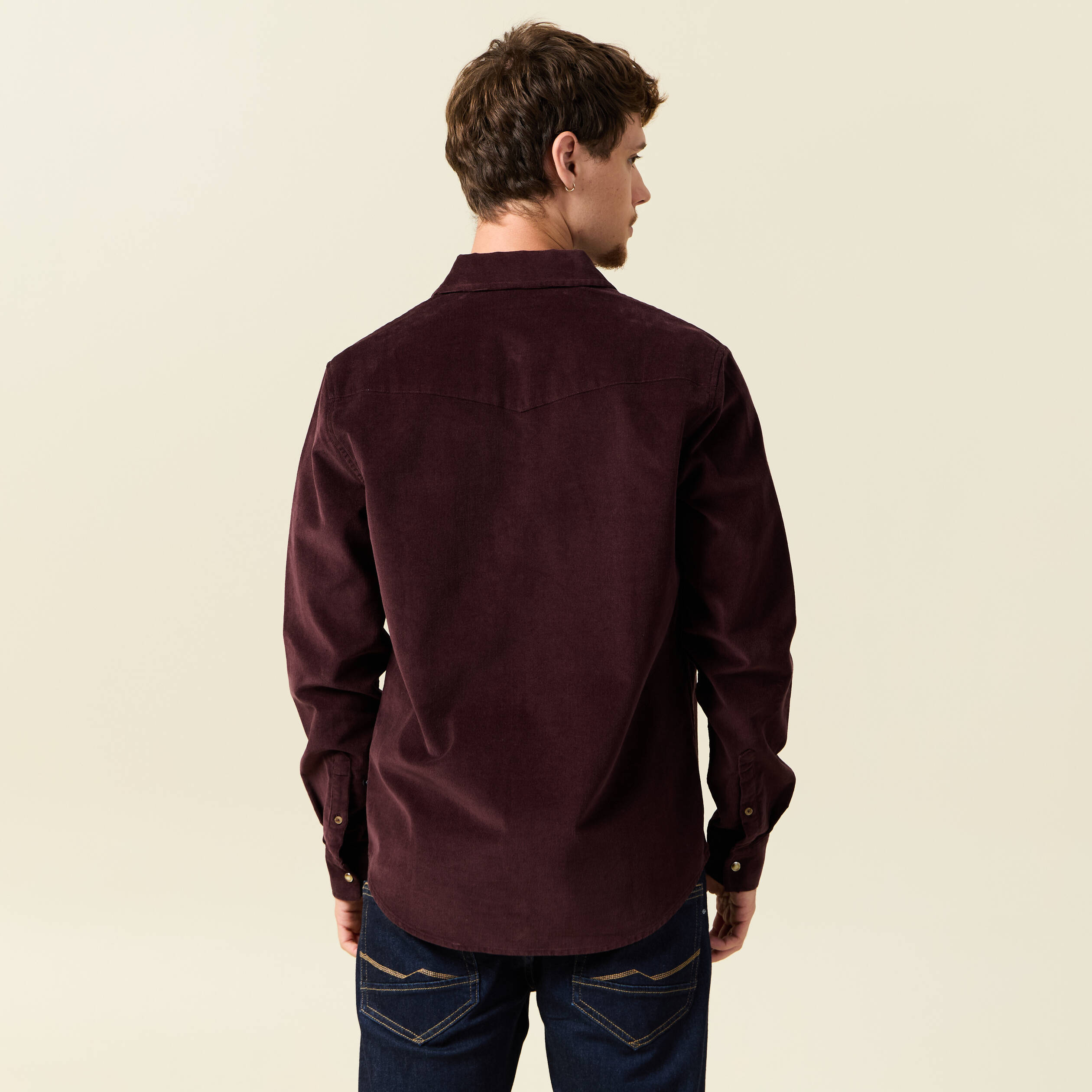 chemise col classique manches longues bordeaux homme Chemise col classique manches longues bordeaux homme