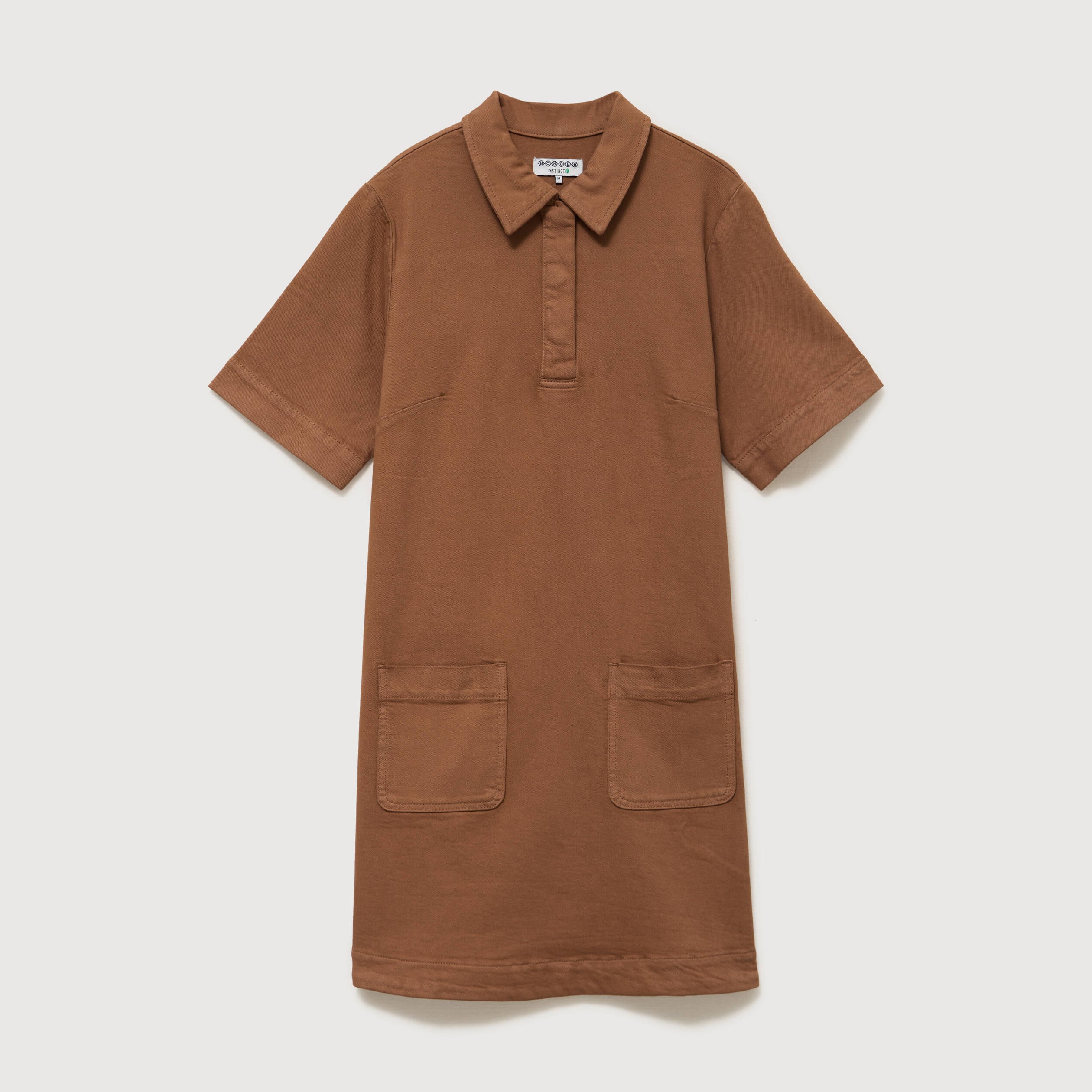 Robe manches courtes marron femme