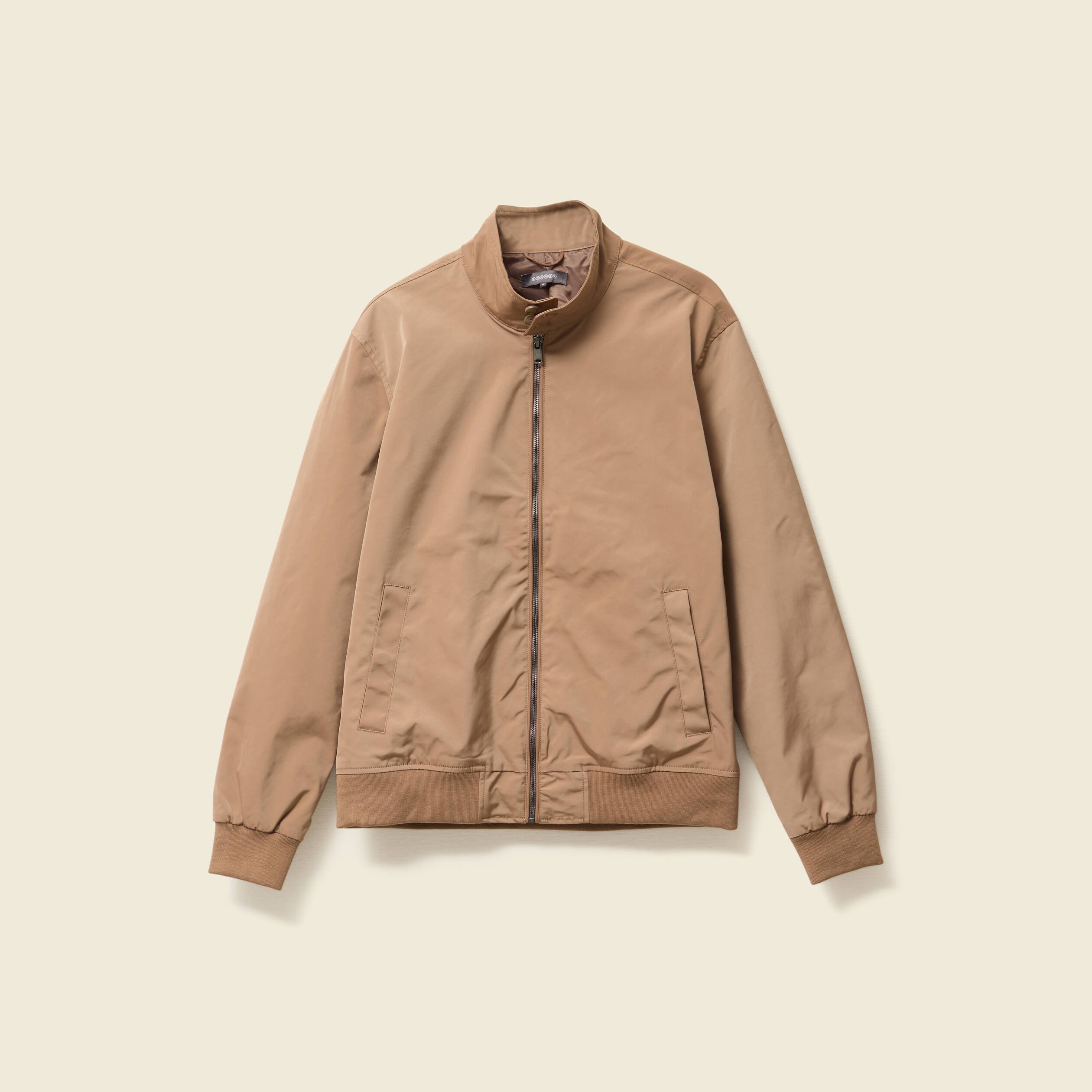 blouson zippe col montant taupe homme Blouson zippé col montant taupe homme