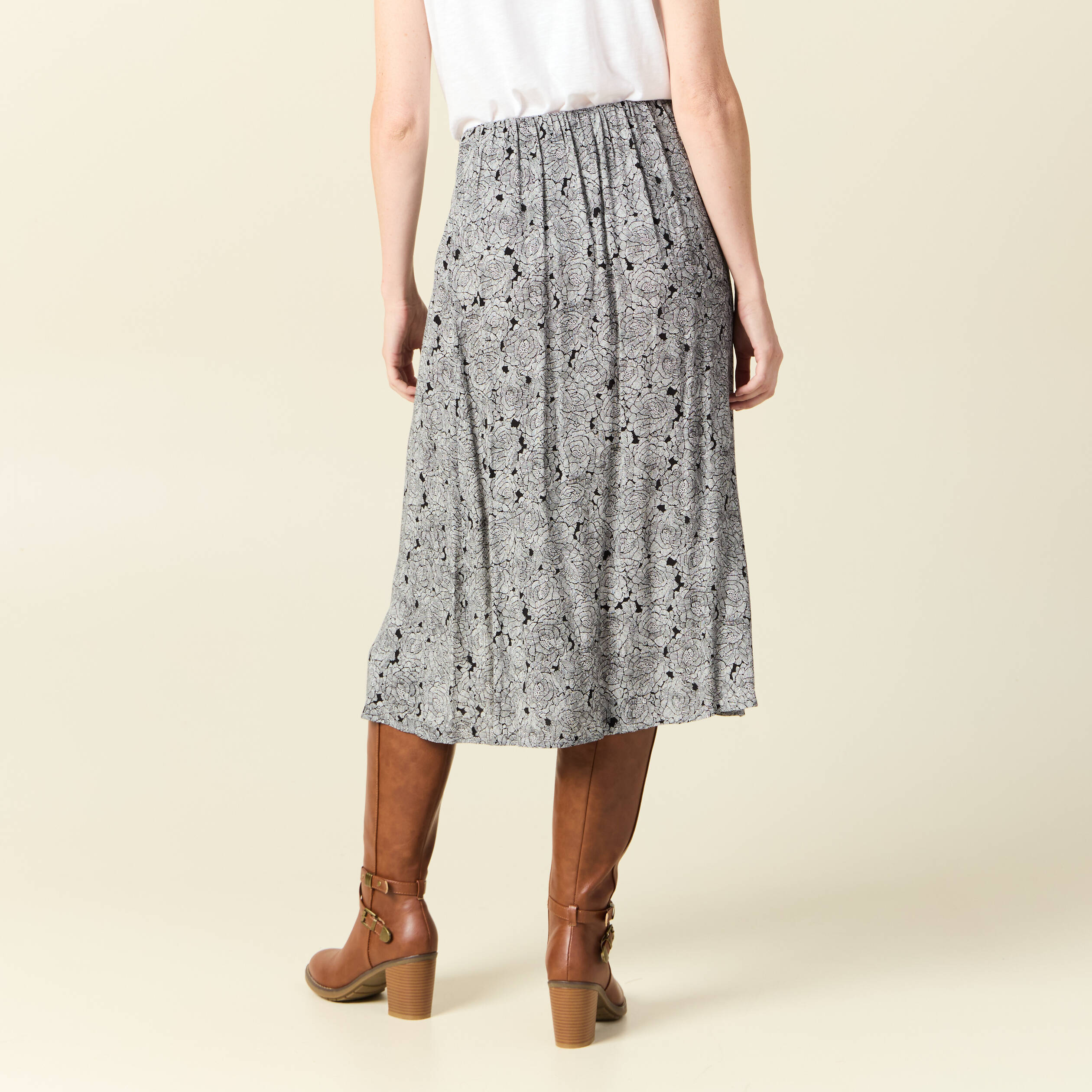 jupe midi droite fendue noir femme Jupe midi droite fendue noir femme