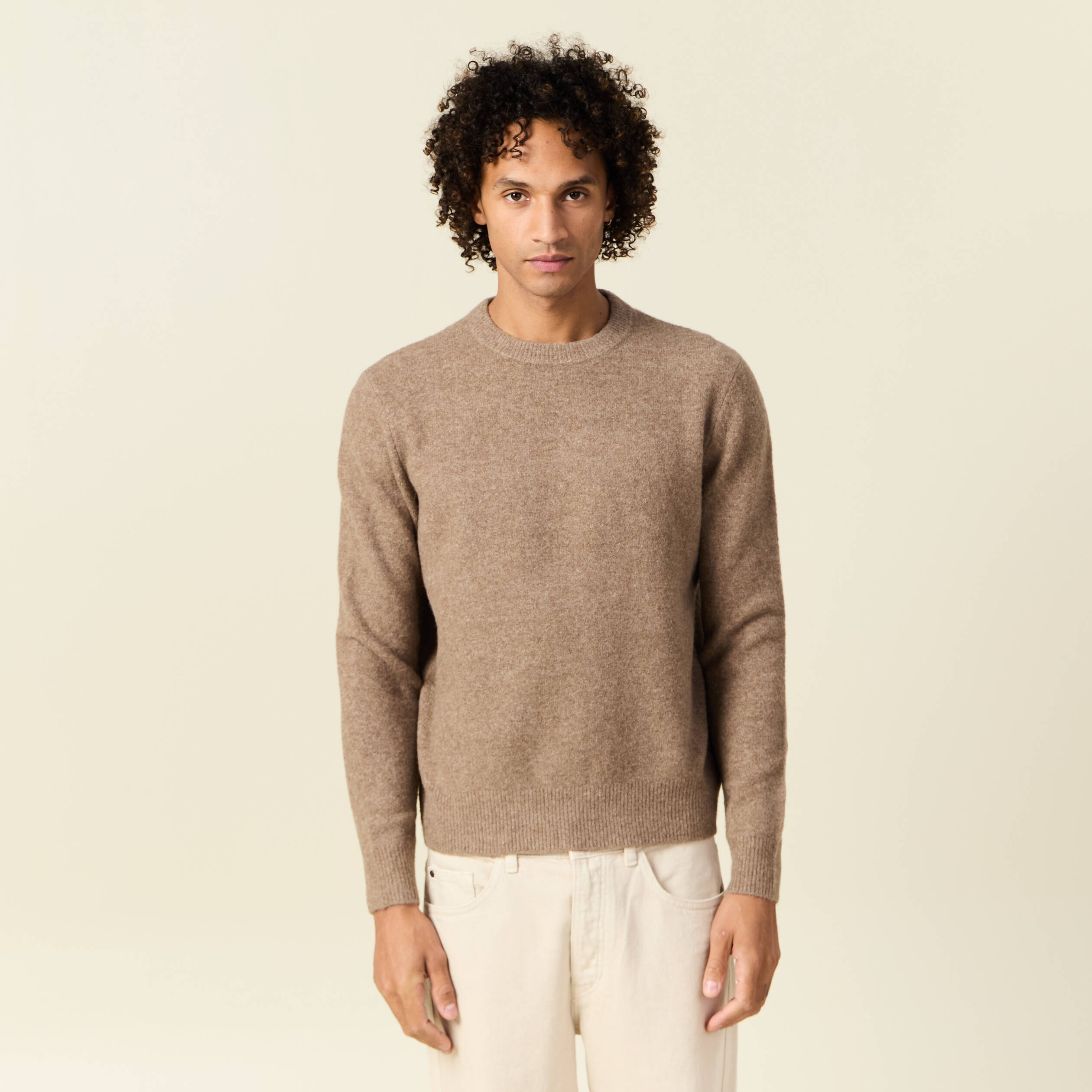 pull manches longues col rond taupe homme Pull manches longues col rond taupe homme