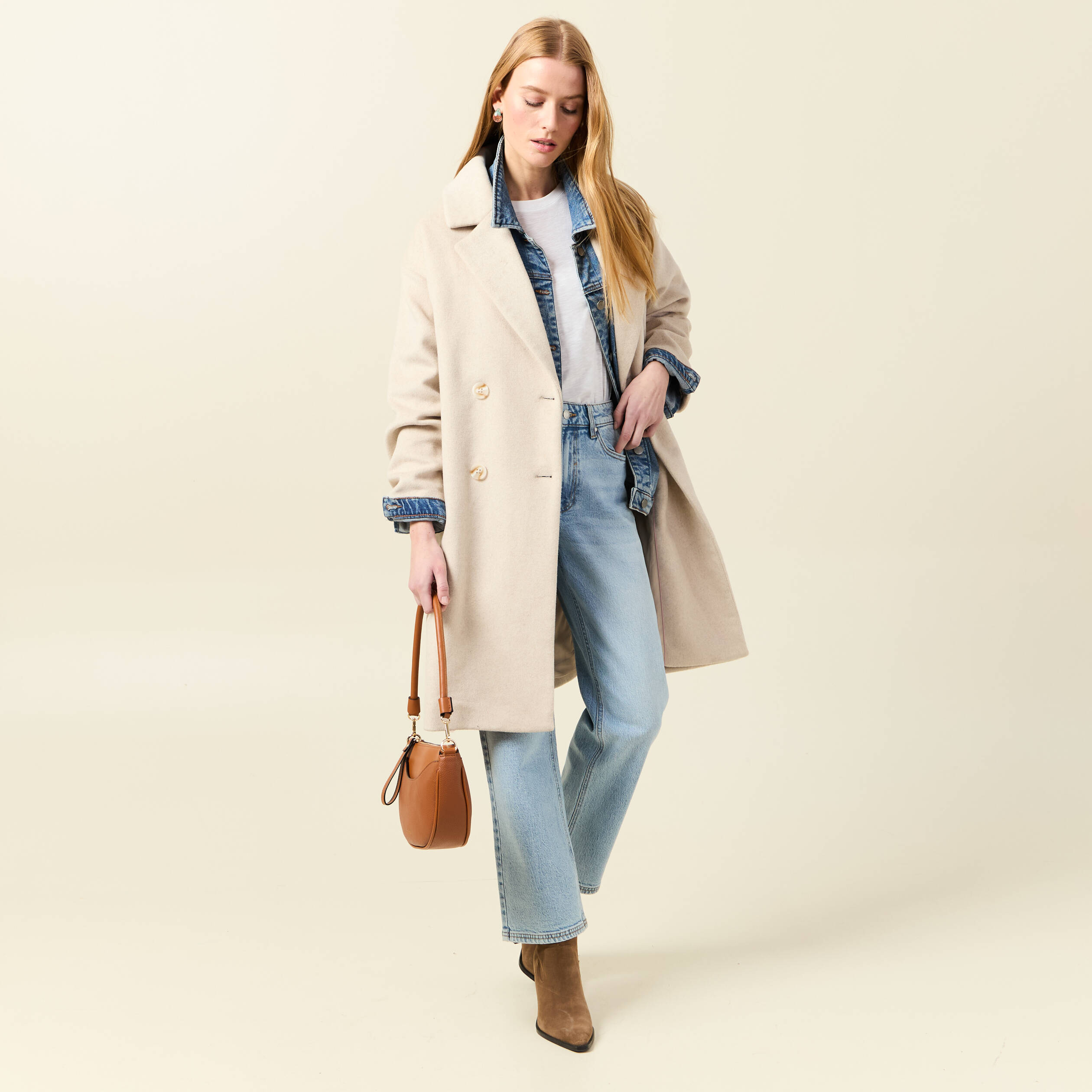 jeans droit 78eme denim bleach femme Jeans droit 7/8ème denim bleach femme