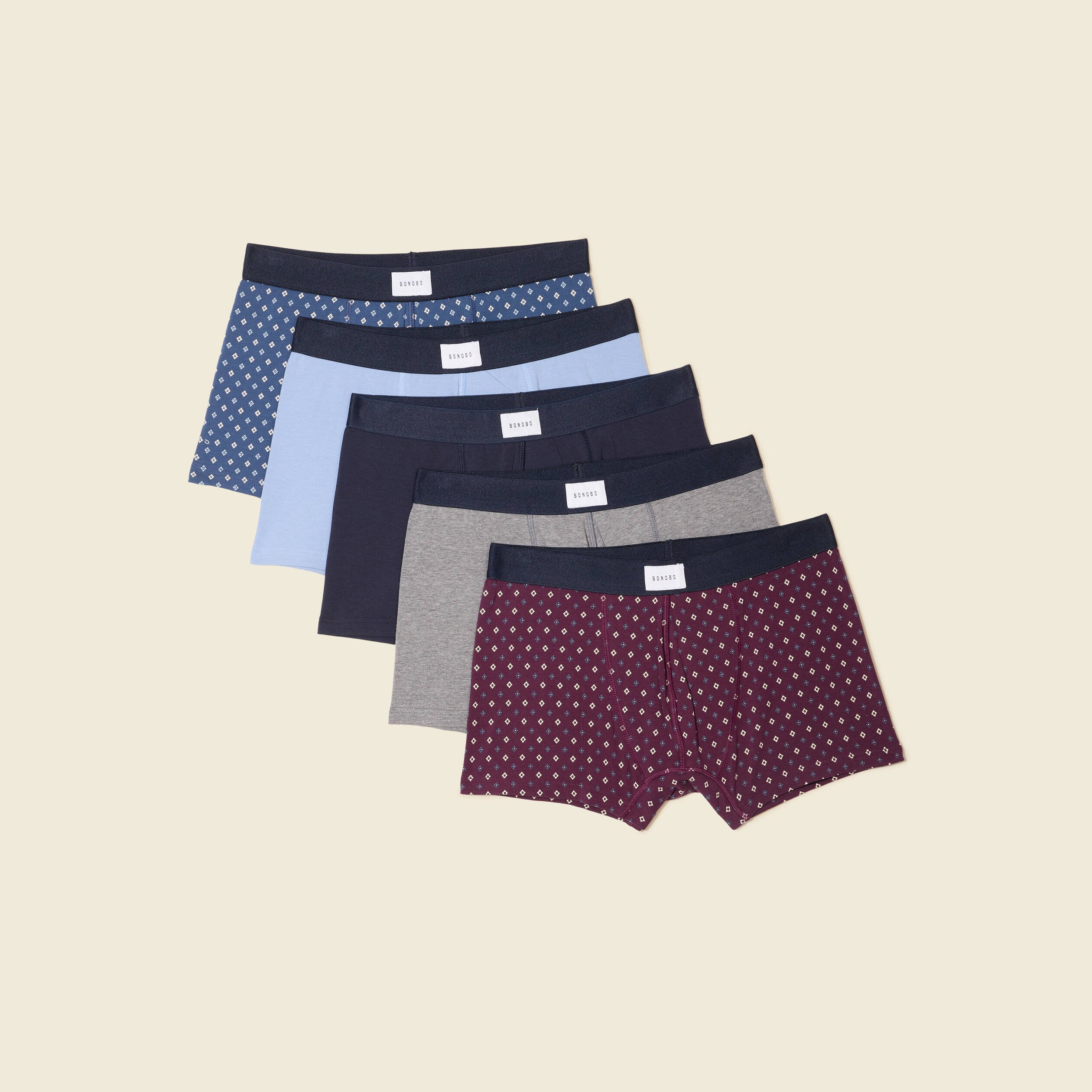 lot 5 boxers bleu marine homme Lot 5 boxers bleu marine homme