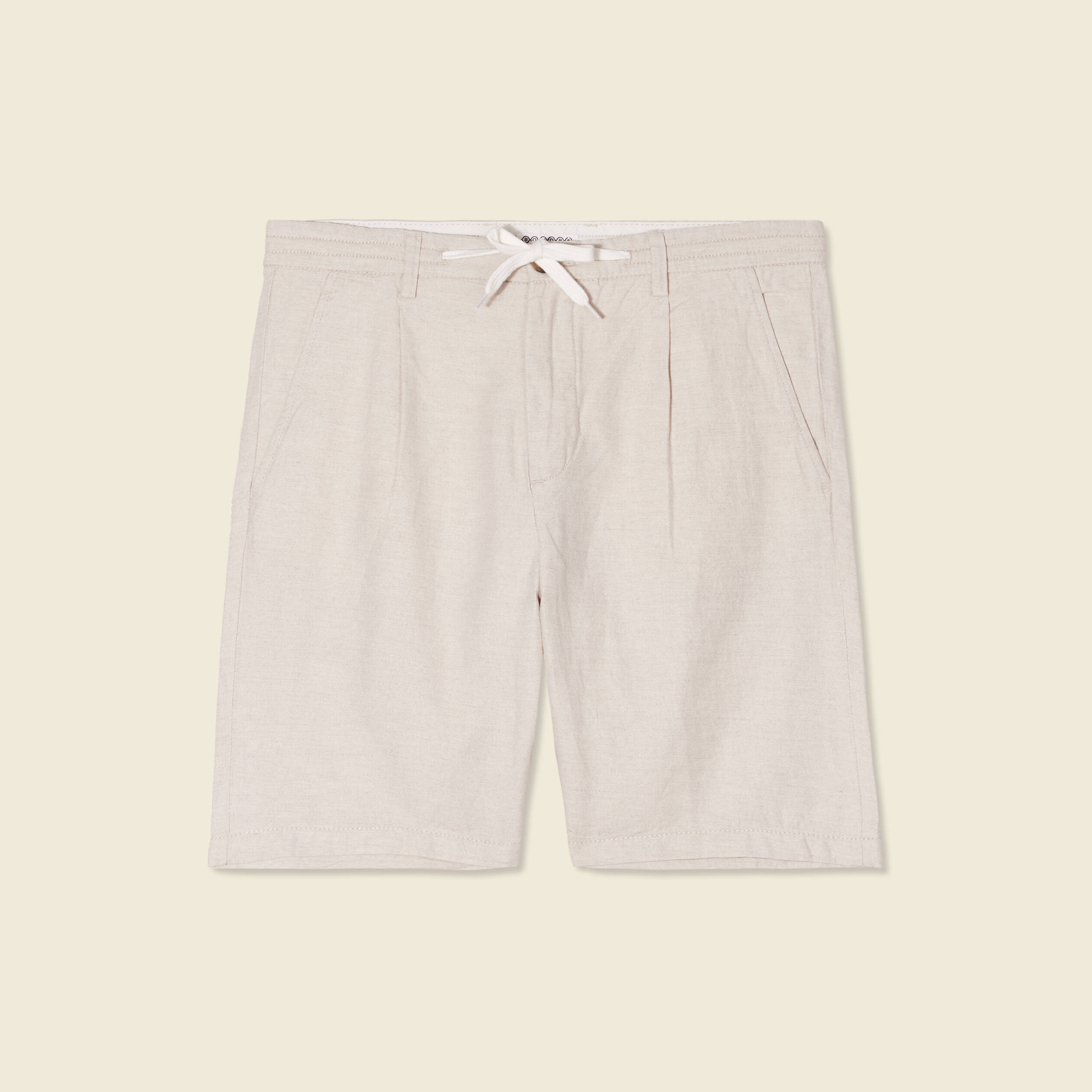 bermuda droite a coulisse beige homme Bermuda droite à coulisse beige homme