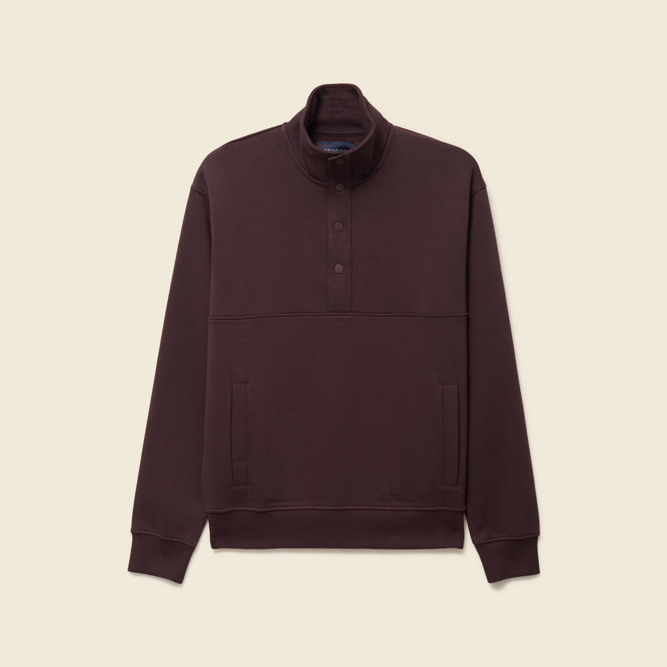 Sweat manches longues marron fonc&eacute; homme
