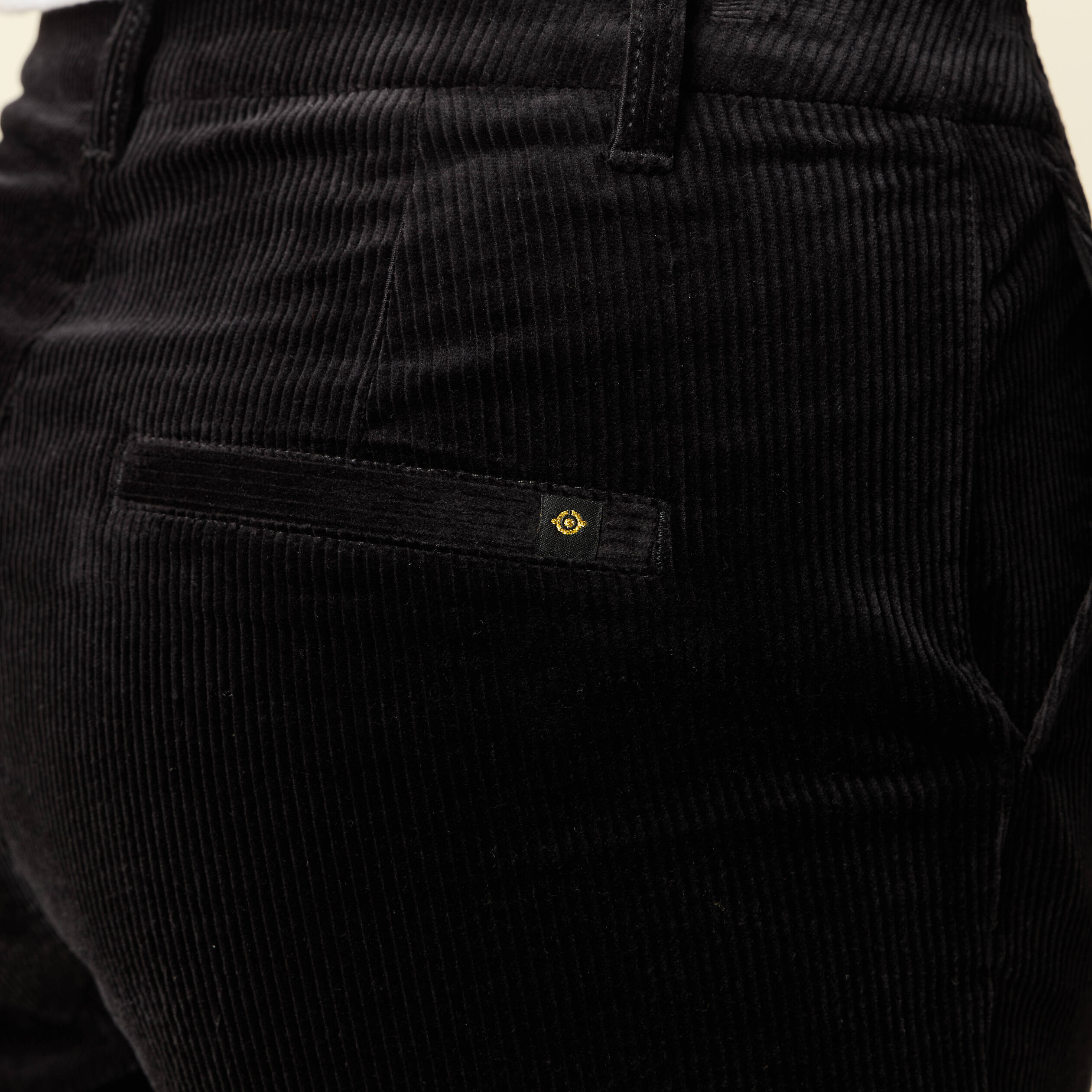Pantalon large 7/8&egrave;me taille haute noir femme