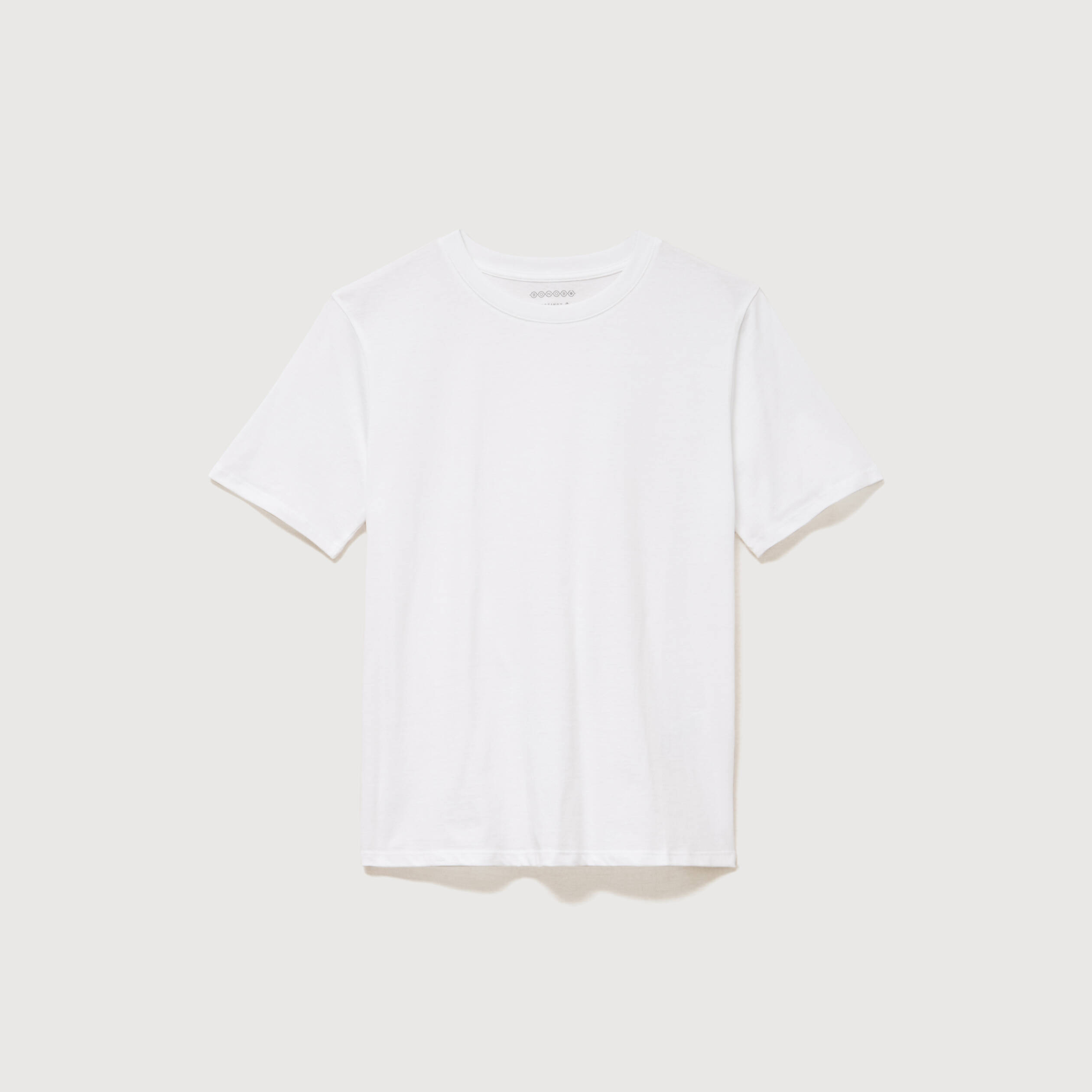 T-shirt droit col rond manches courtes blanc femme