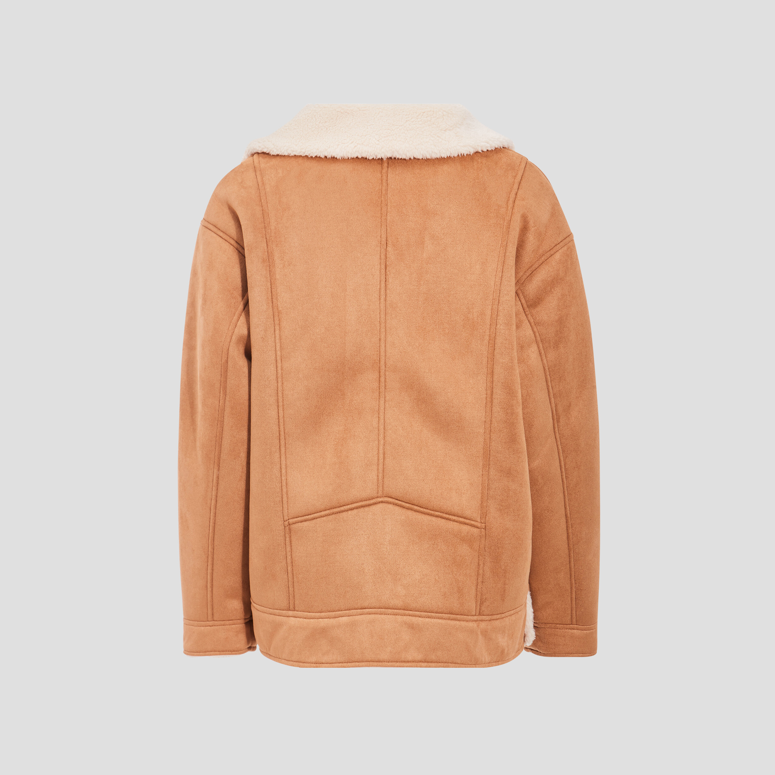 Manteau droit boutonné marron femme