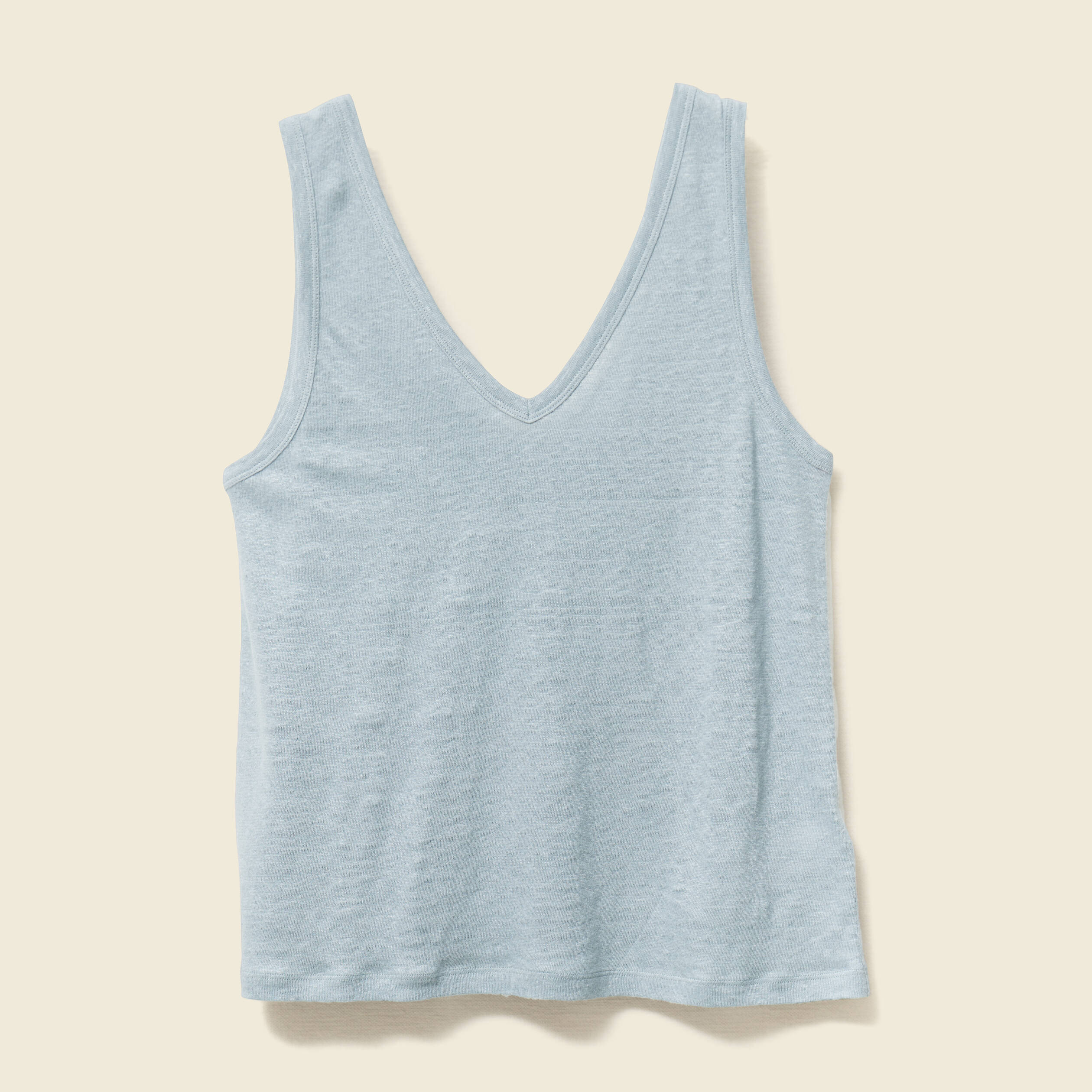 debardeur sans manches en lin bleu gris femme Débardeur sans manches en lin bleu gris femme