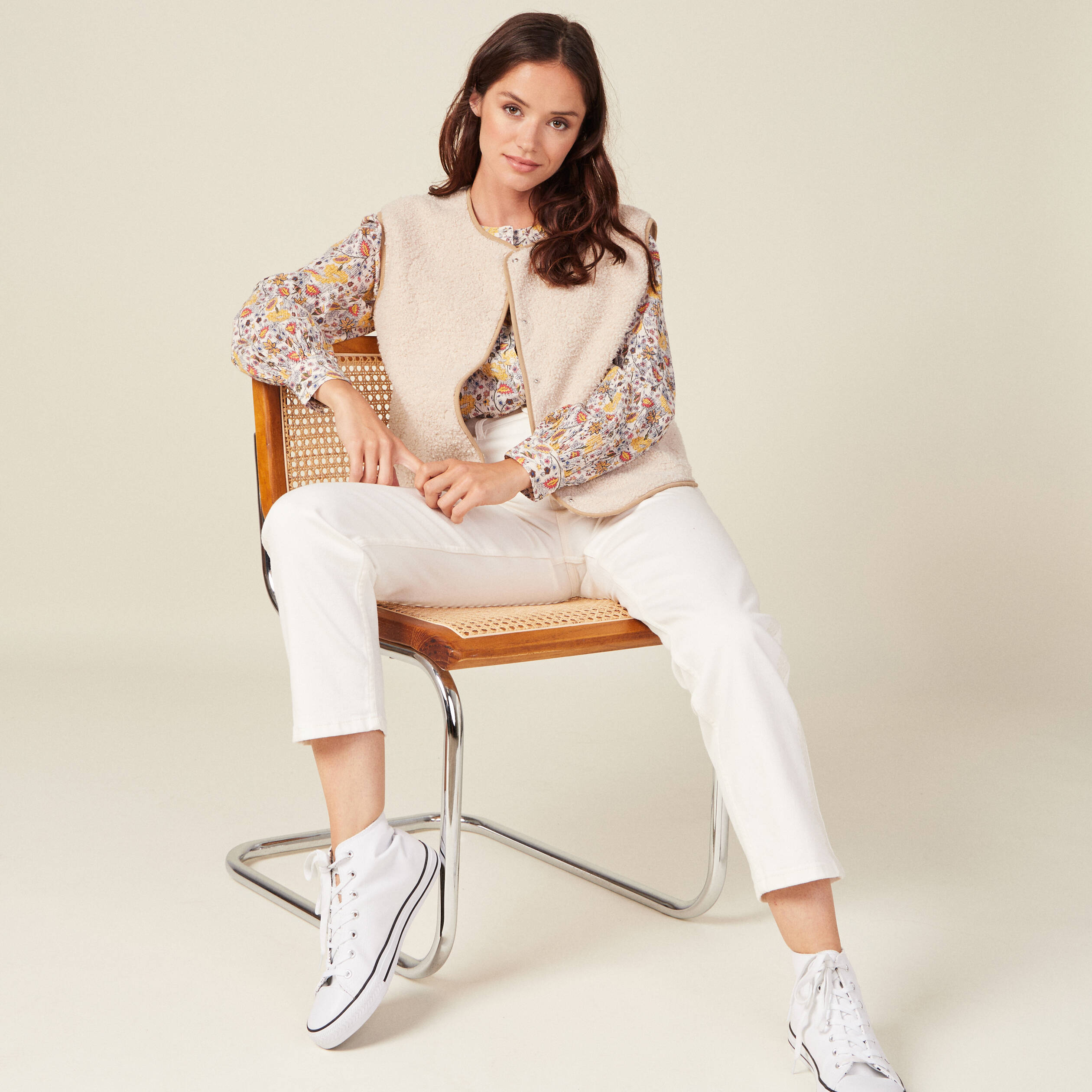 blouse manches longues beige femme Blouse manches longues beige femme