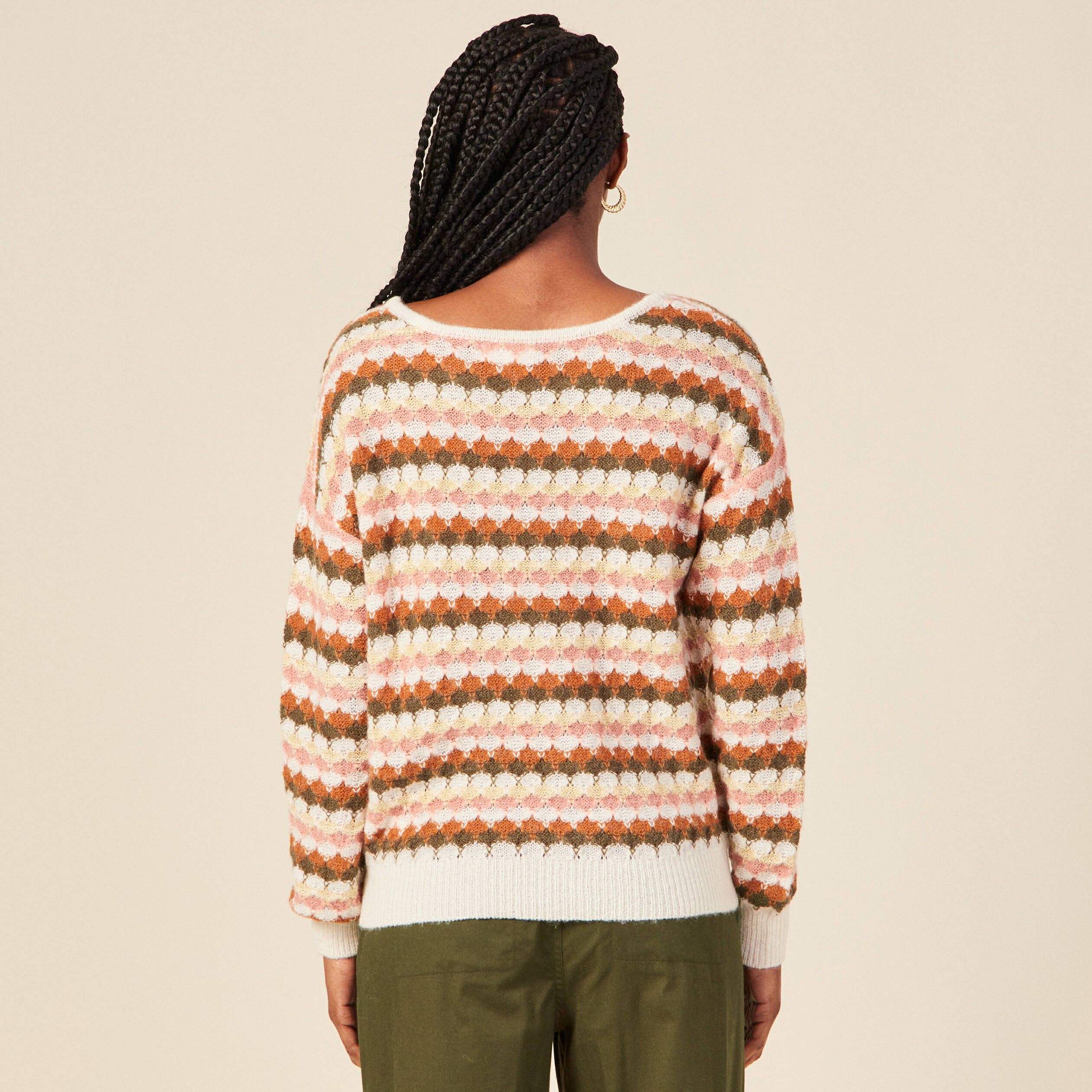 Pull éco-responsable orange foncé femme