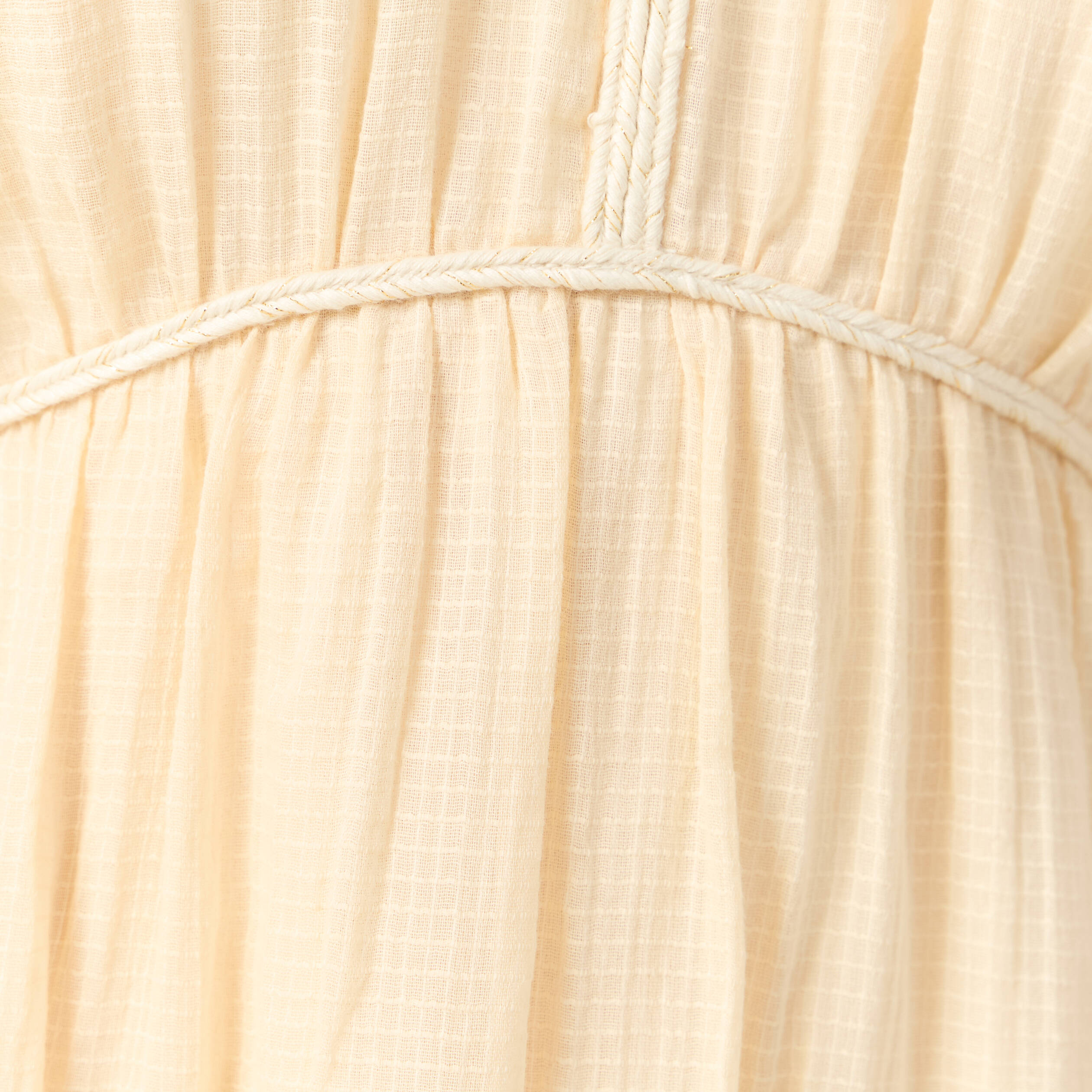 robe longue empire col en v creme femme Robe longue empire col en V creme femme