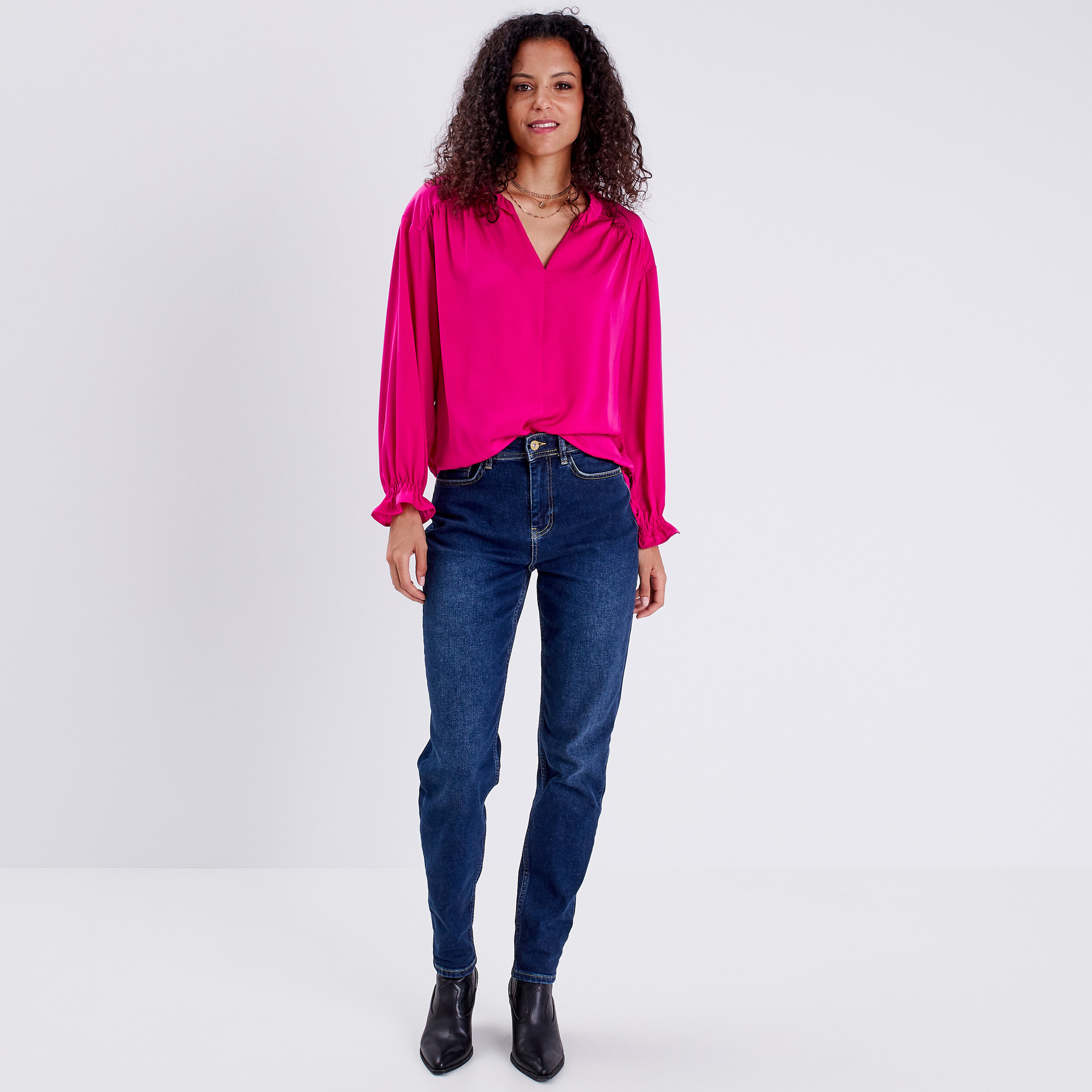 Blouse shop fushia femme