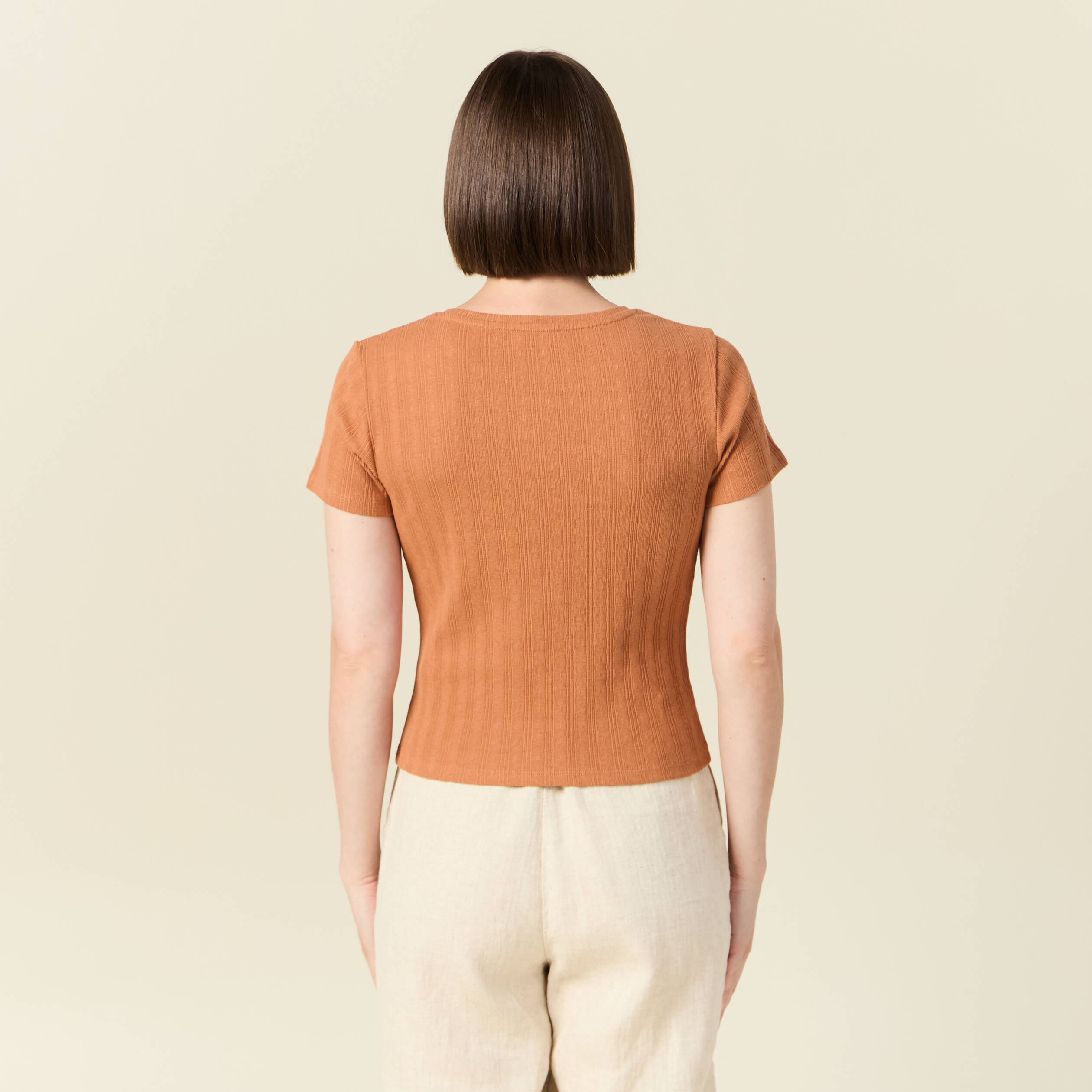 t shirt manches courtes terracotta femme T-shirt manches courtes terracotta femme