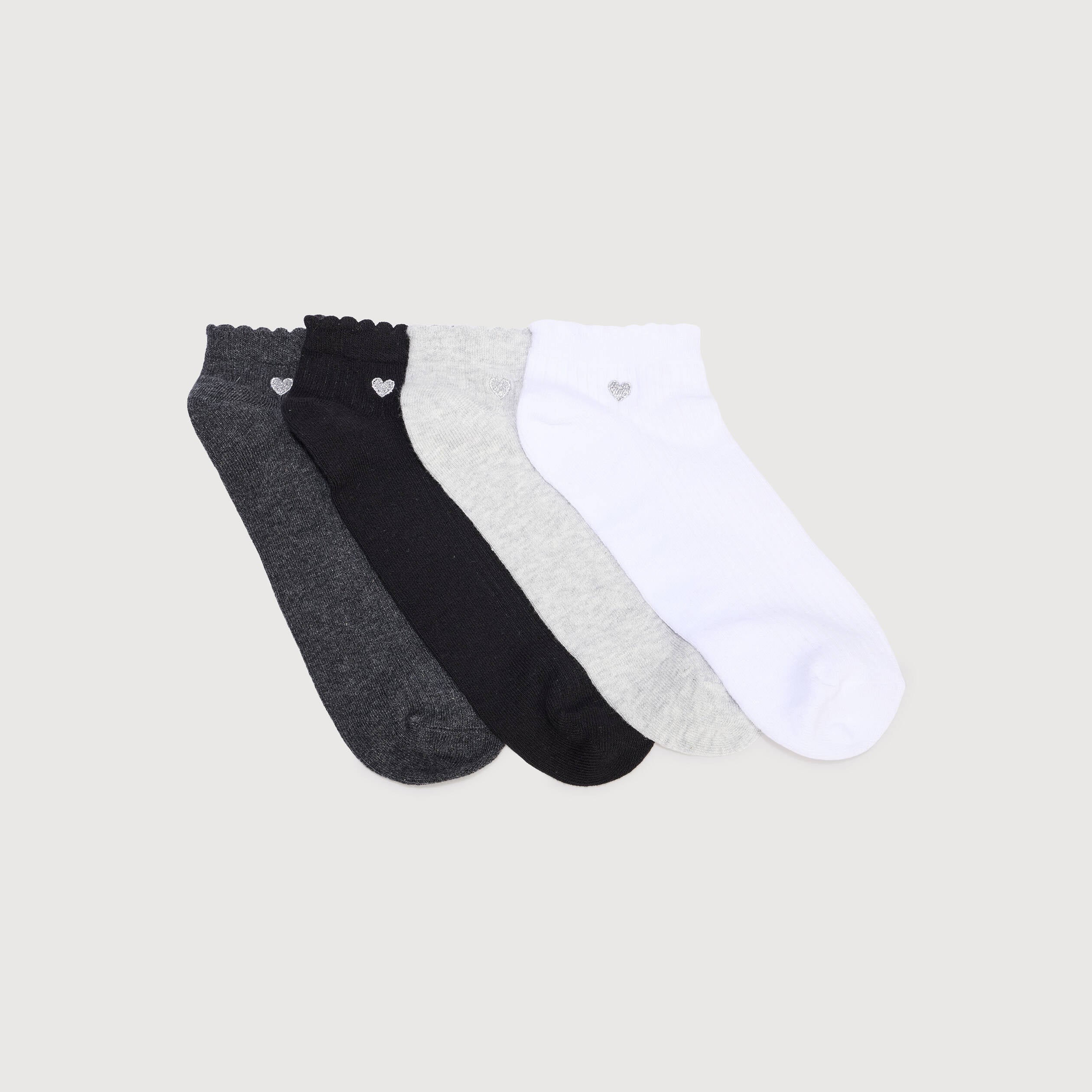 Lot de 4 paires de chaussettes noir femme