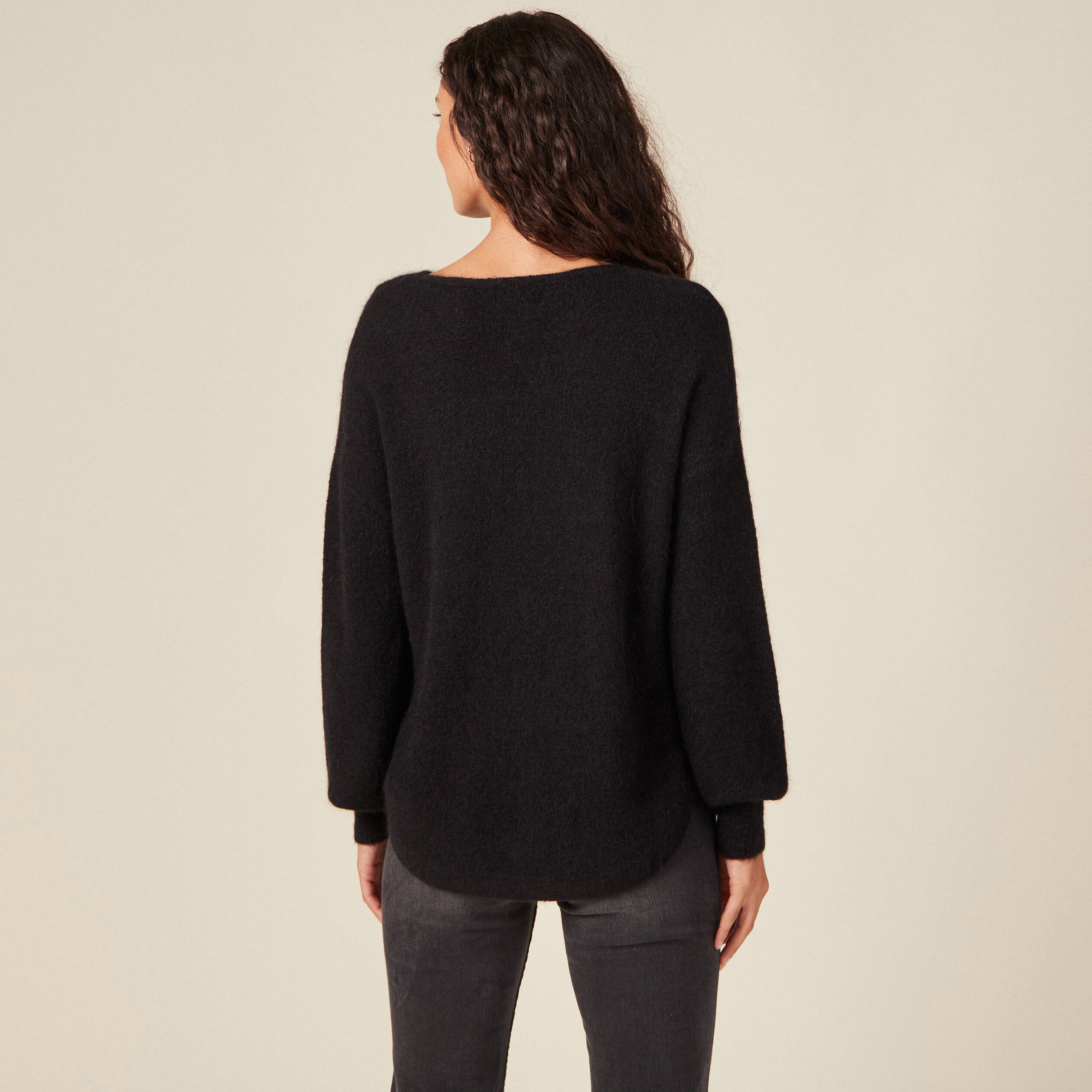 Pull éco-responsable noir femme