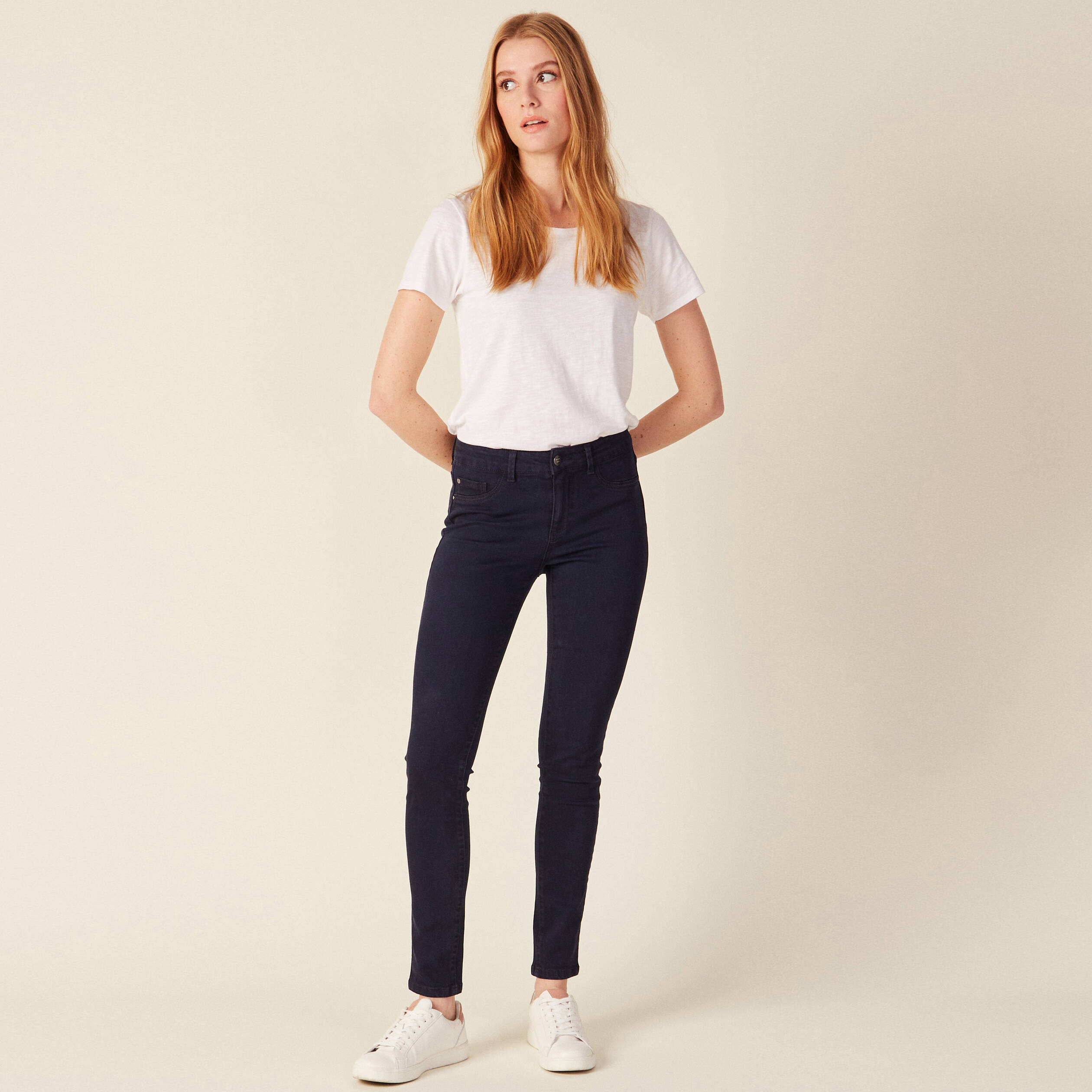 Jeans Lou - jegging denim bleach femme