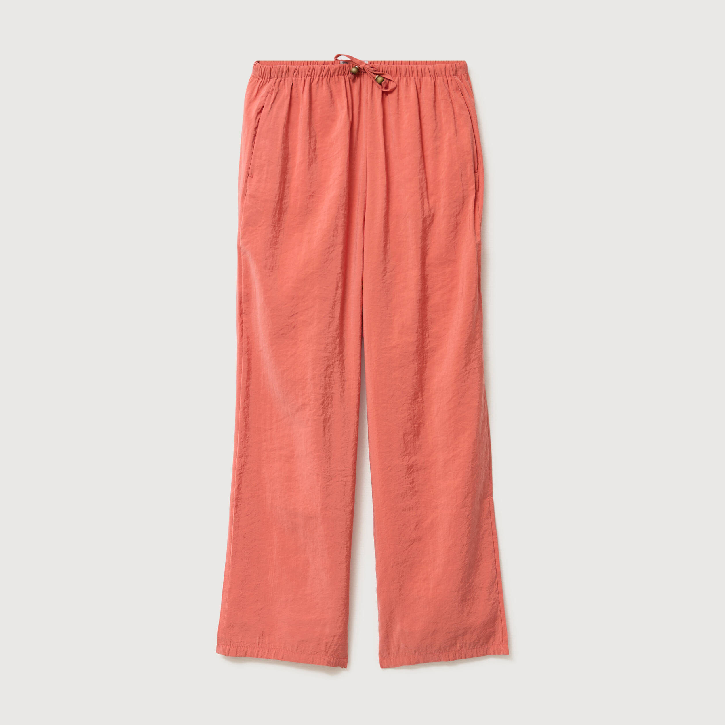 Pantalon large taille standard fluide rouge fonc&eacute; femme