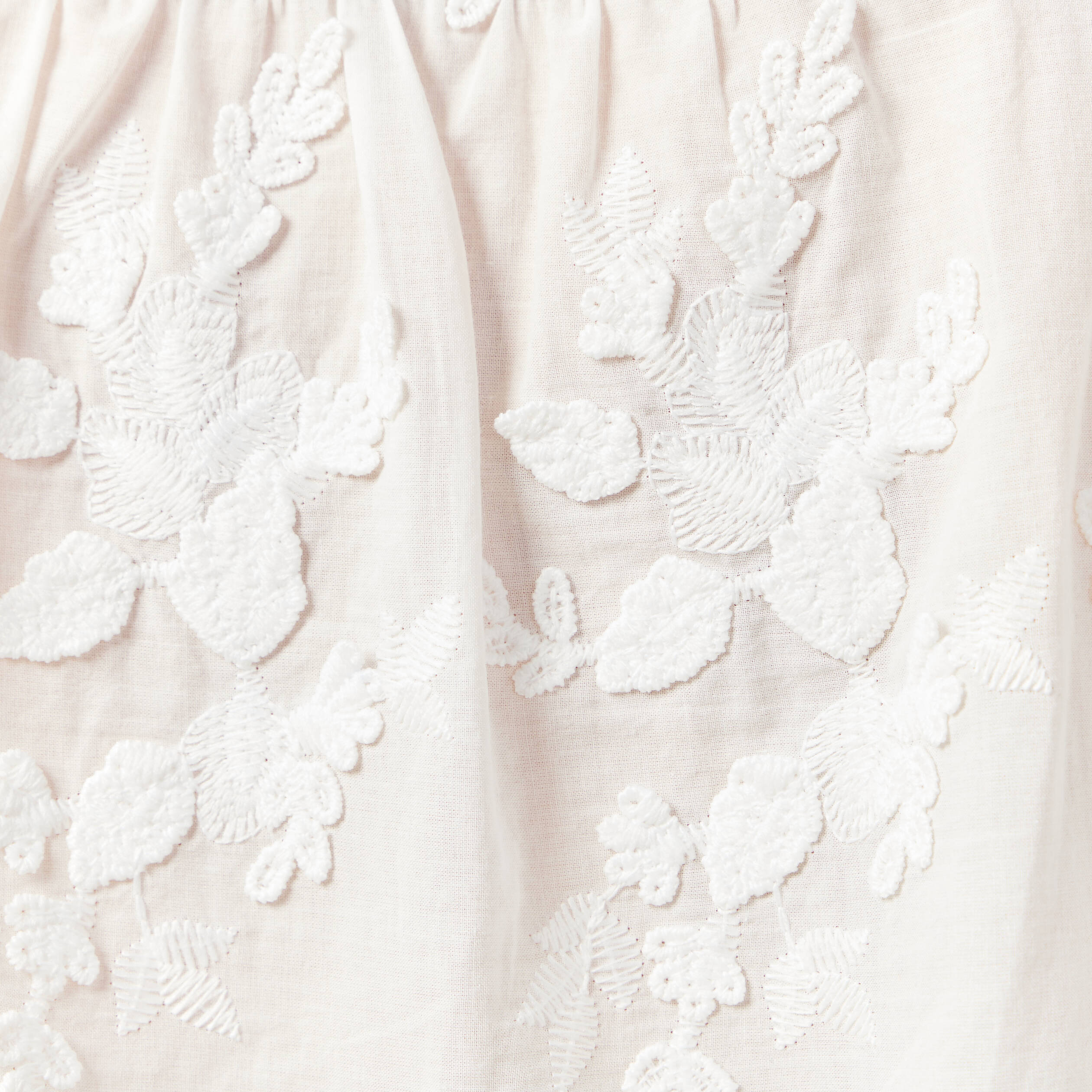 chemise manches 34 brodee ecru femme Chemise manches 3/4 brodée ecru femme