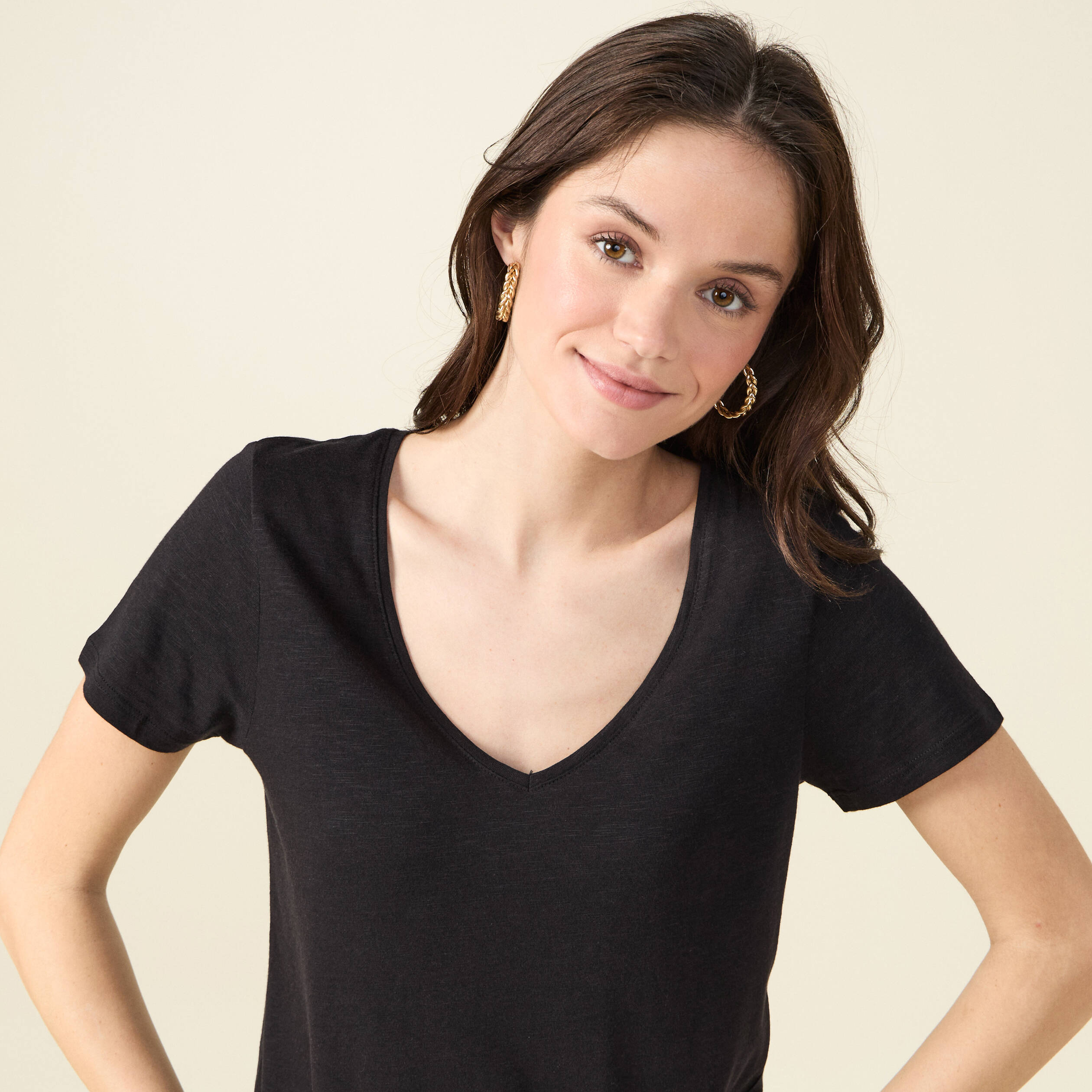 t shirt manches courtes noir femme T-shirt manches courtes noir femme