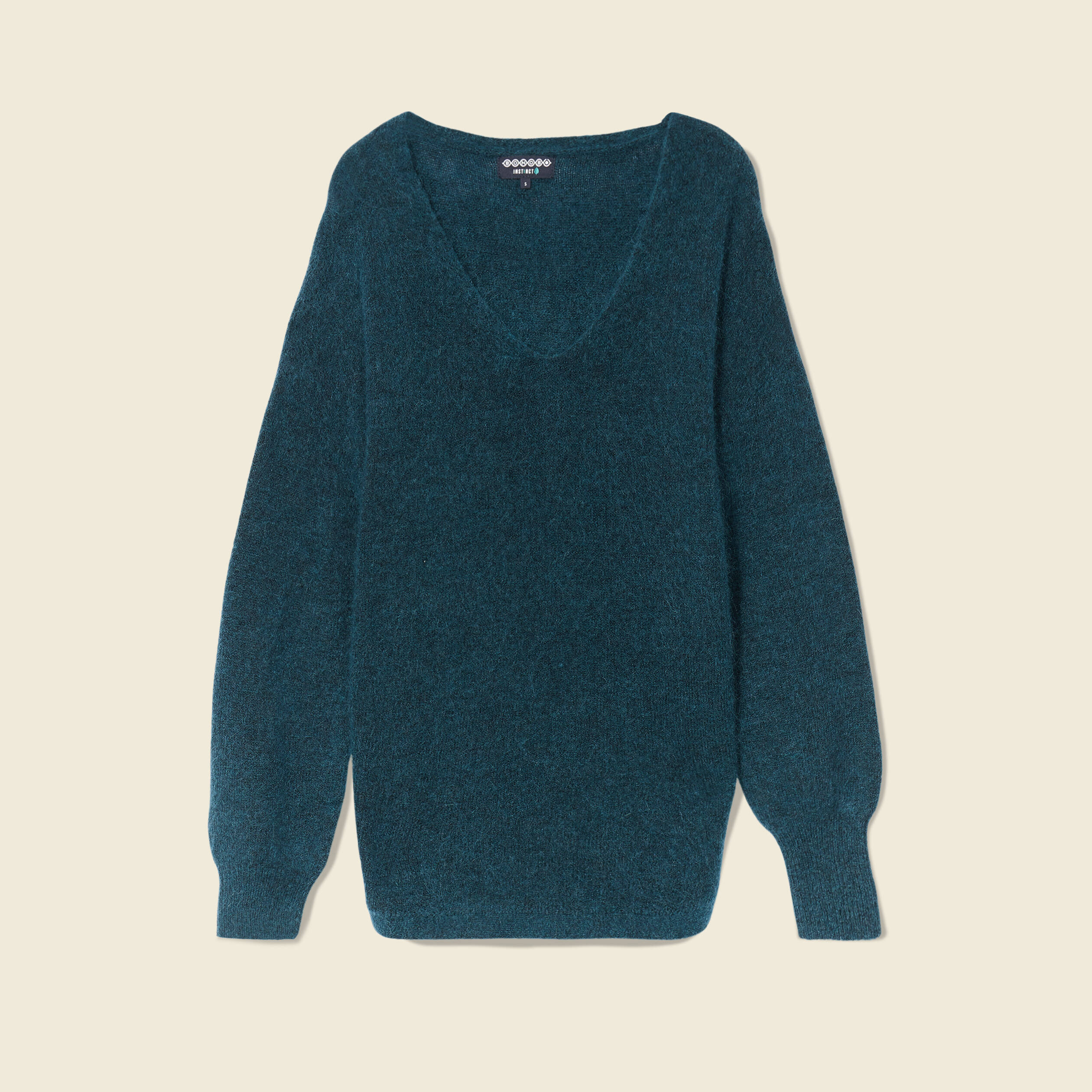 Pull éco-responsable bleu canard femme
