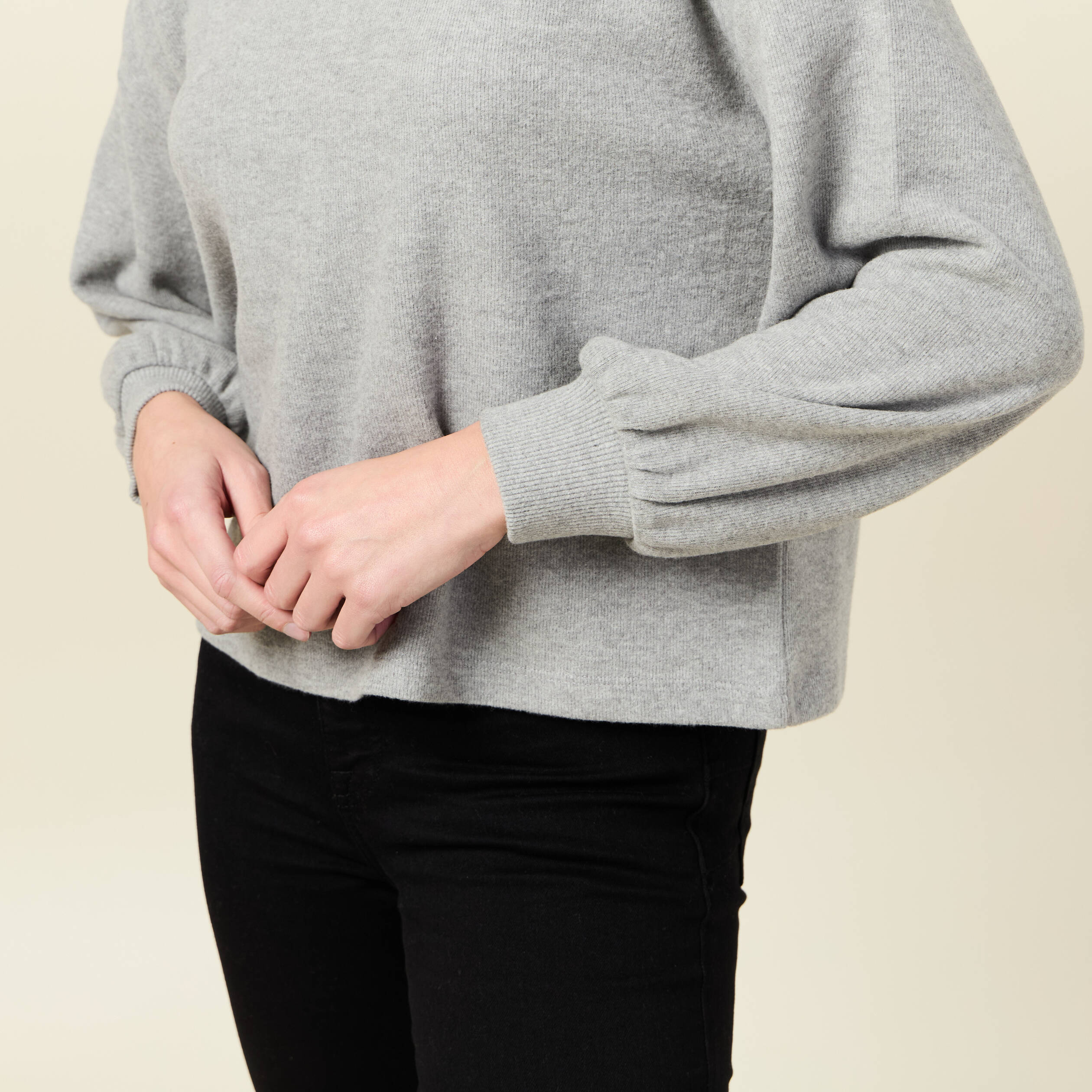 sweat manches longues oversize gris femme Sweat manches longues oversize gris femme